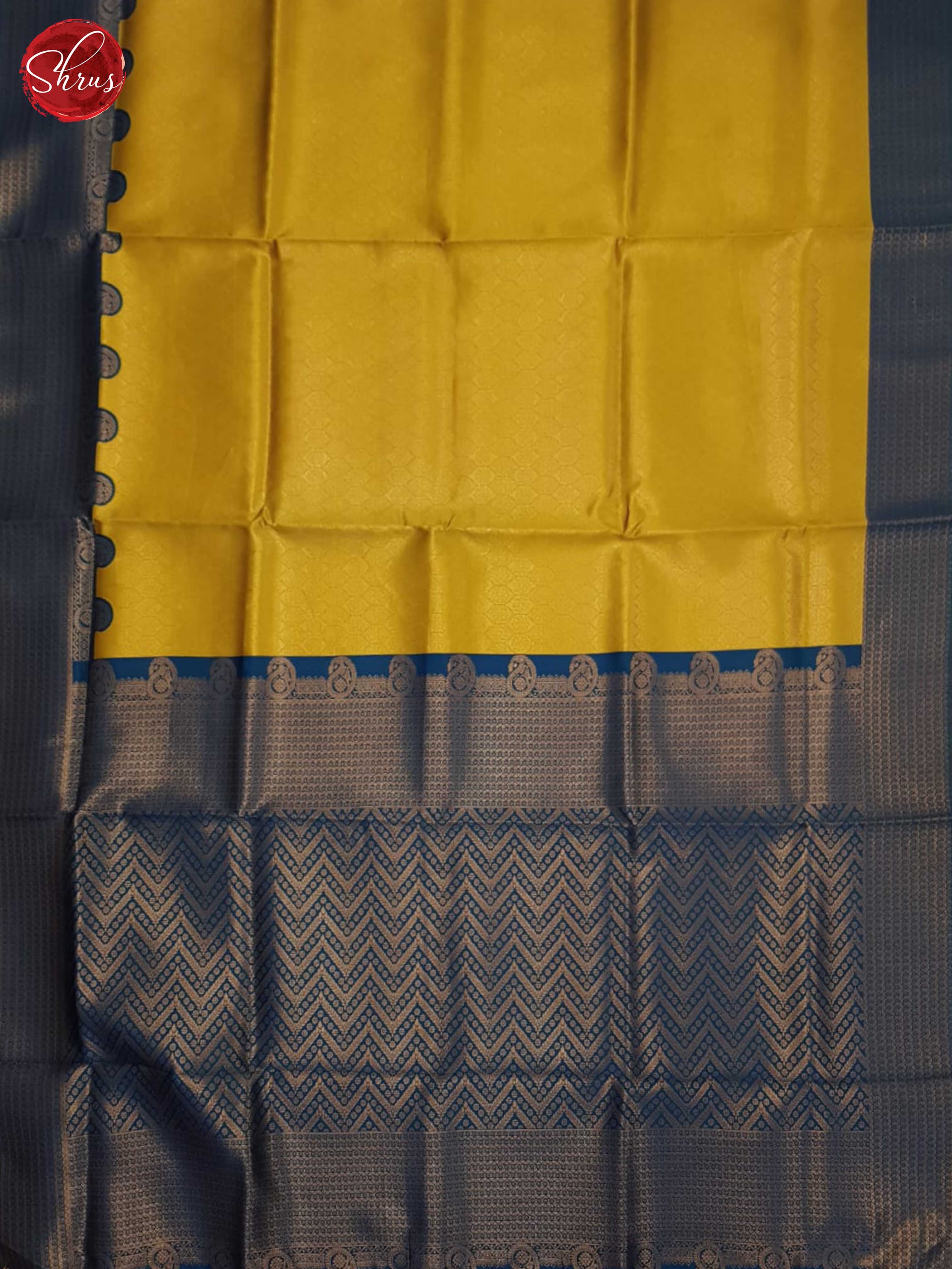 Mustard And Blue-Semi soft silk saree - Shop on ShrusEternity.com