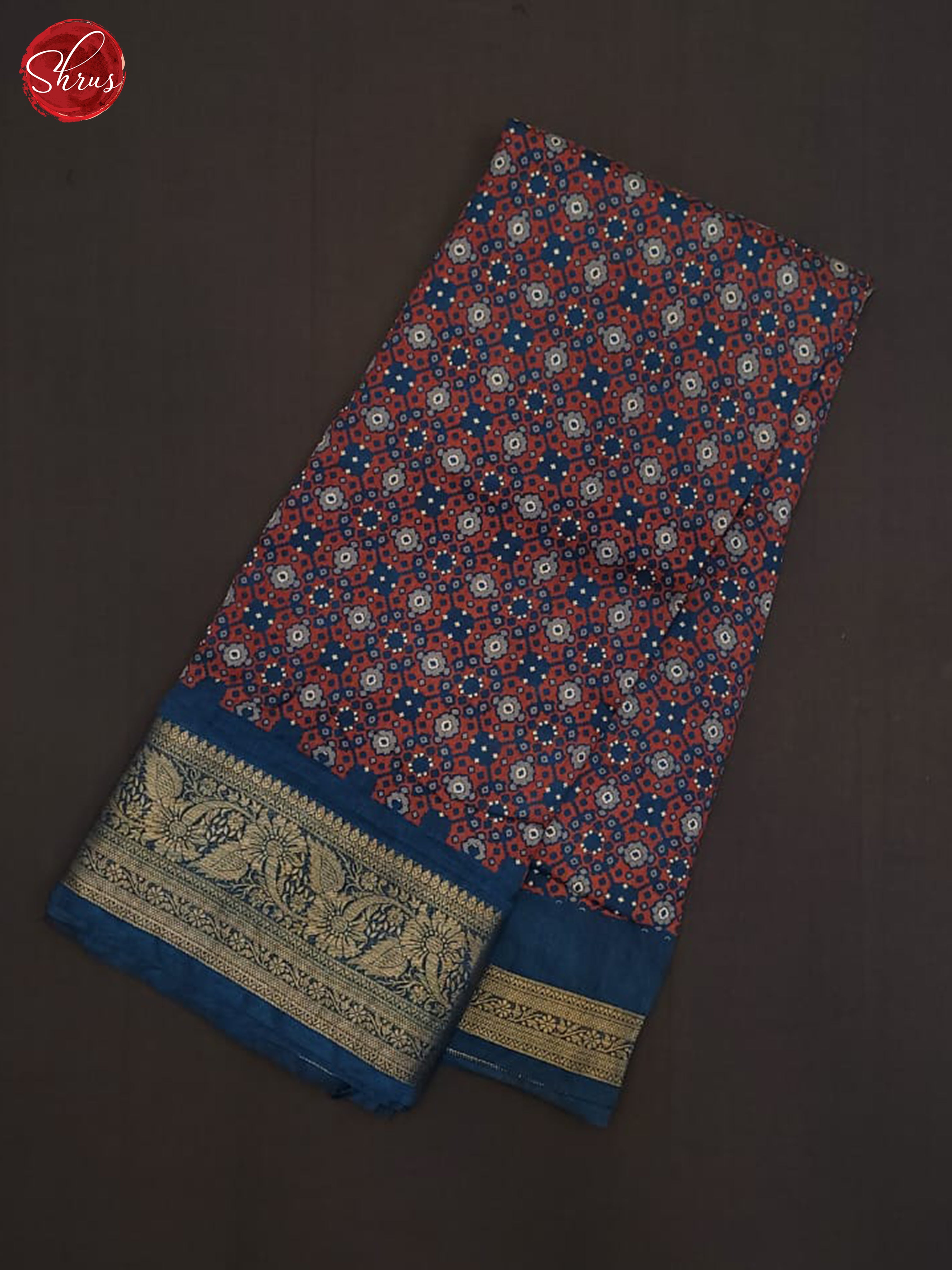 Red & Blue - Semi Crepe Saree - Shop on ShrusEternity.com