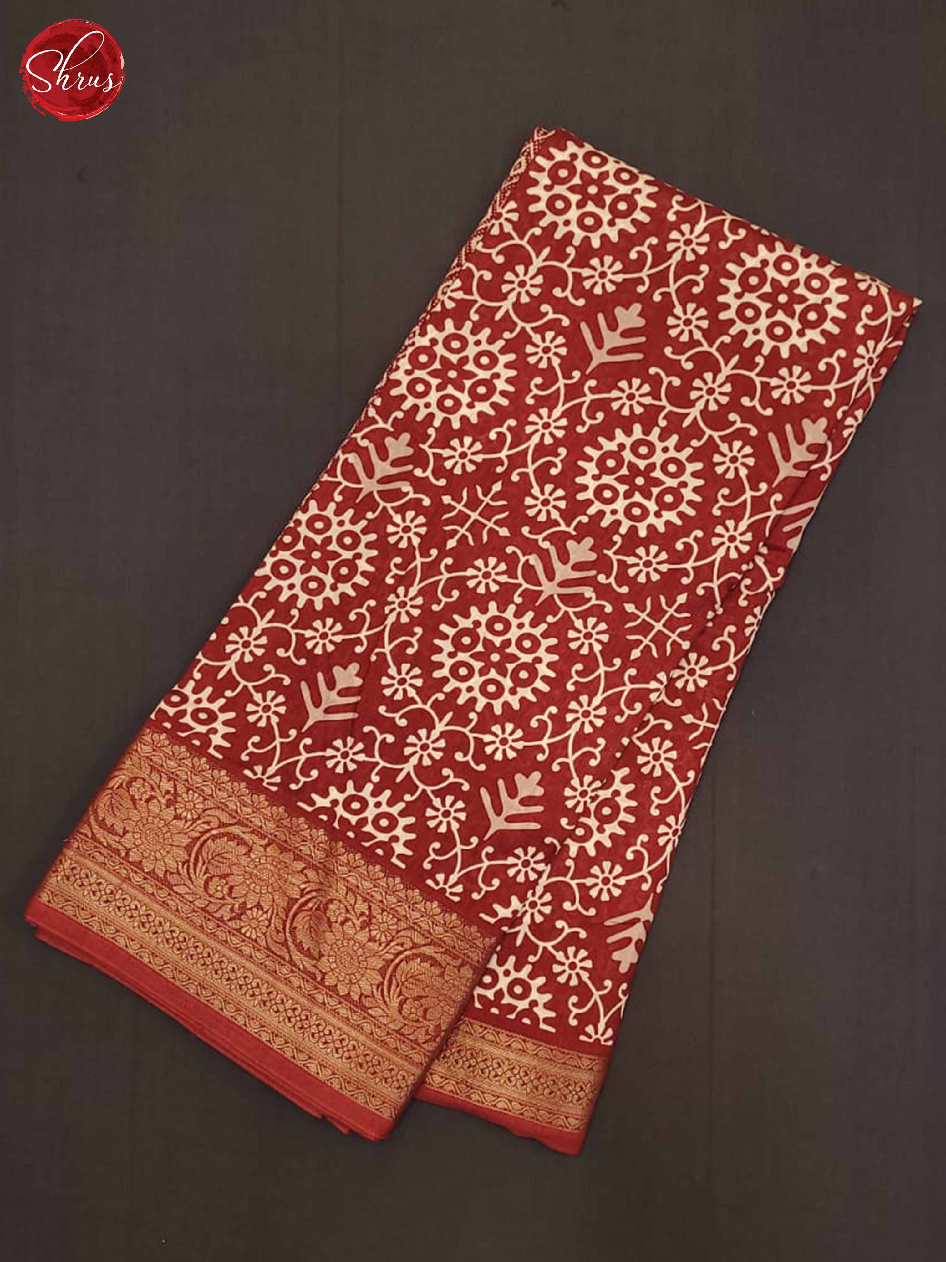 Red(Single Tone)- Semi Crepe Saree - Shop on ShrusEternity.com