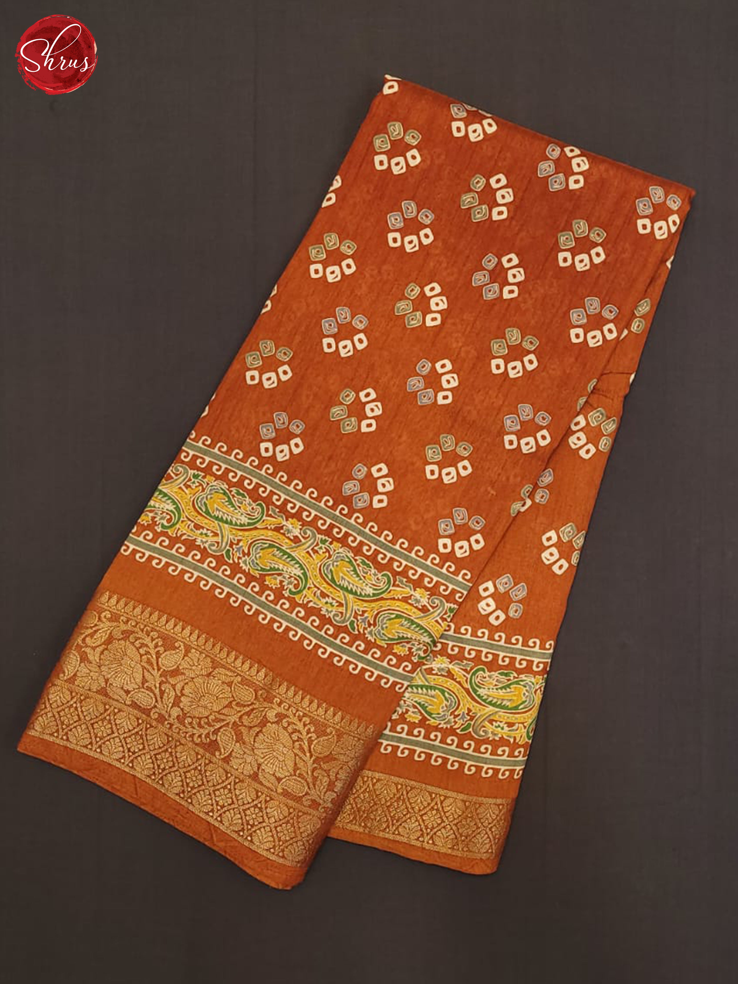 Orange(Single Tone) - Semi Crepe Saree - Shop on ShrusEternity.com