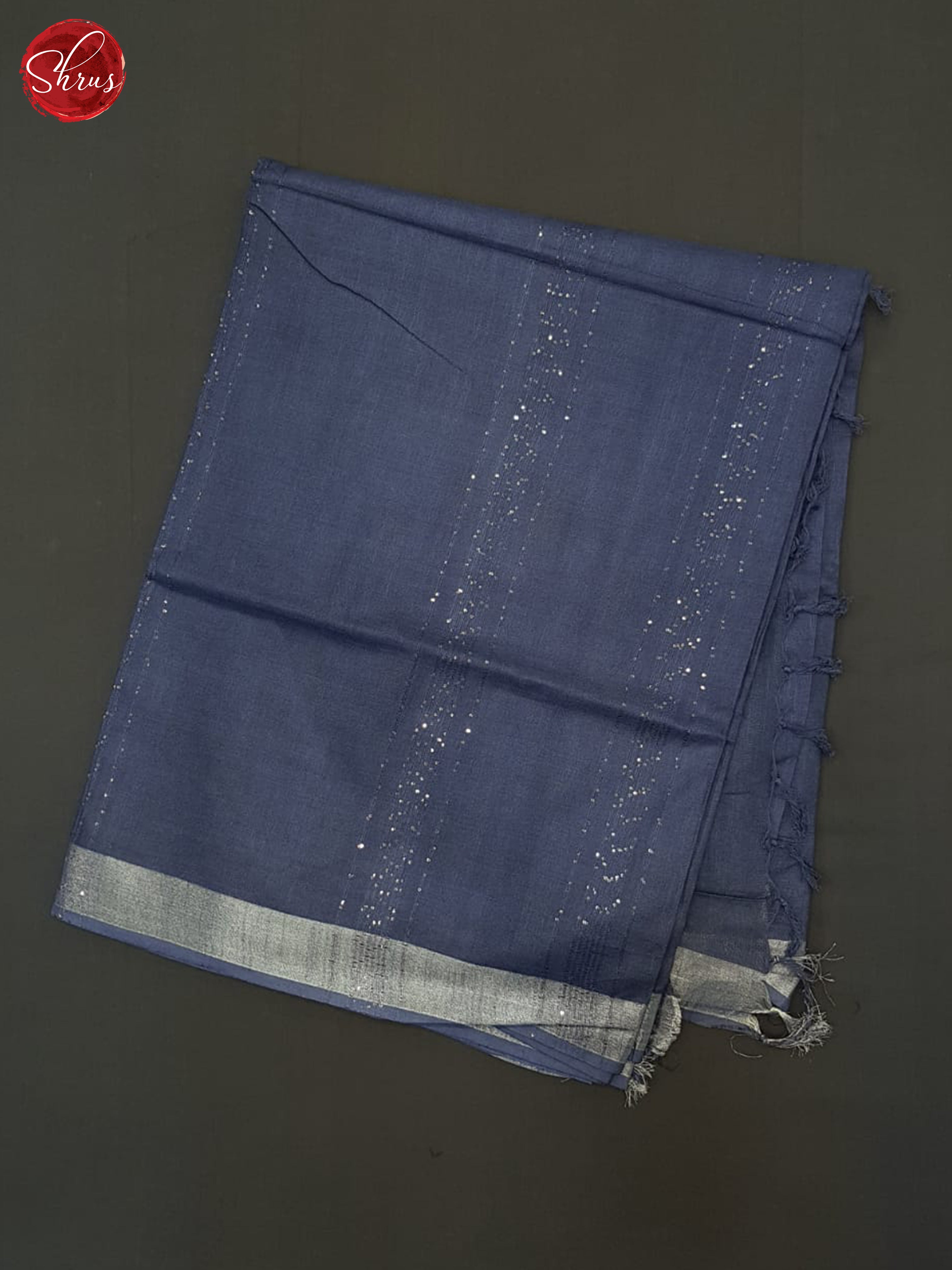 Blue(Single tone)-Linen Cotton saree - Shop on ShrusEternity.com