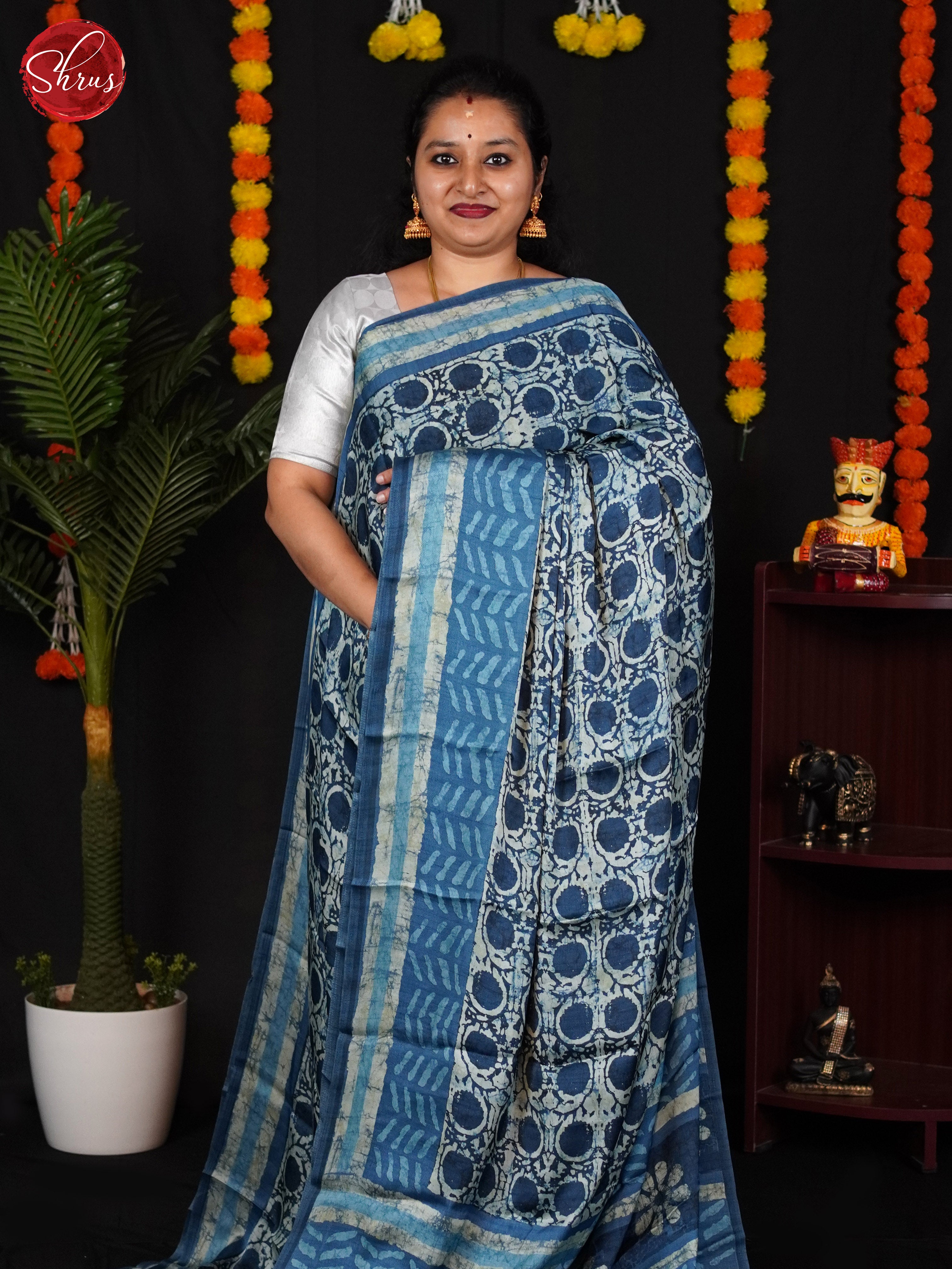 blue - Art Modal Saree - Shop on ShrusEternity.com