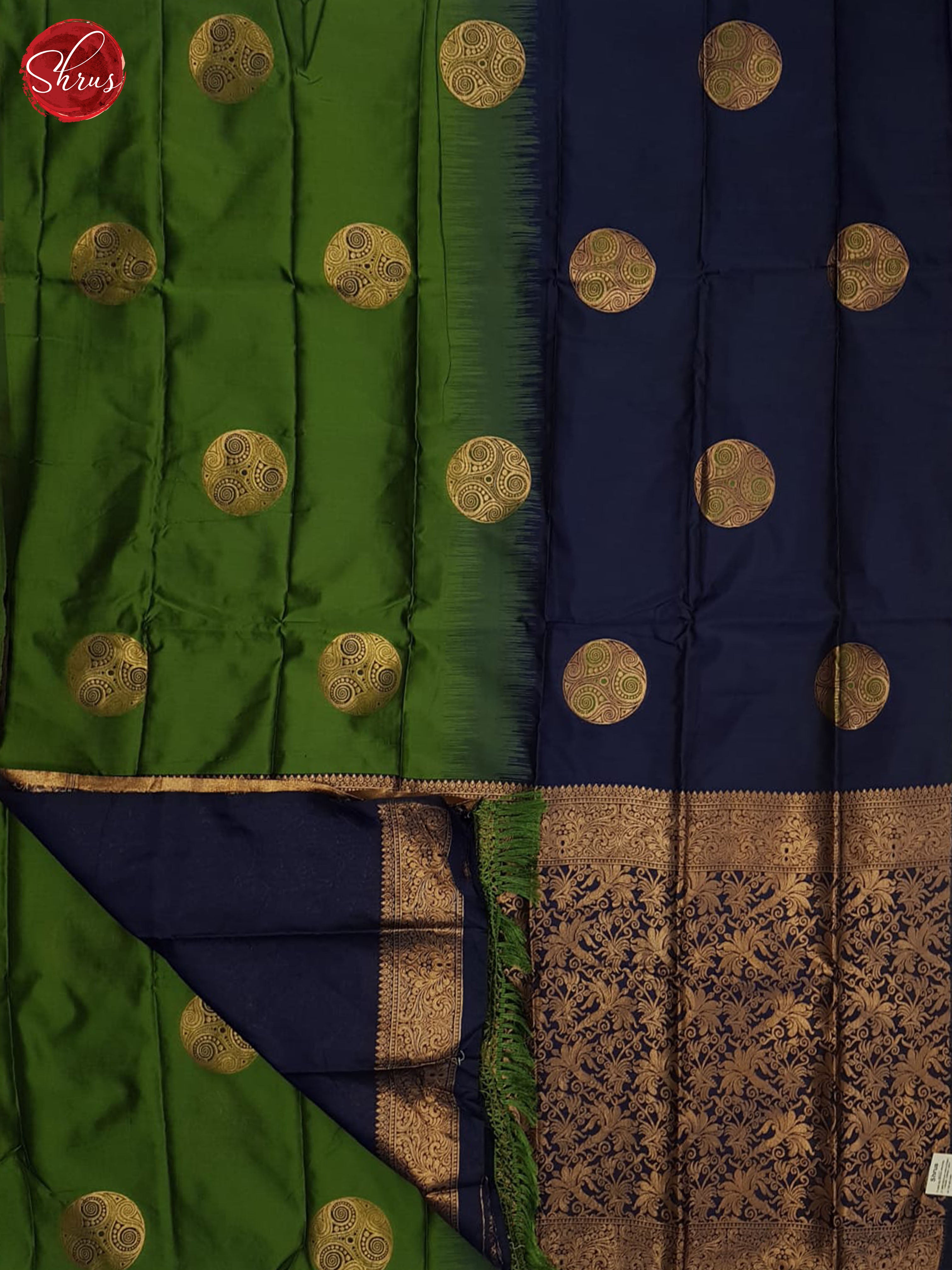 Green And Blue-Semi soft silk saree - Shop on ShrusEternity.com