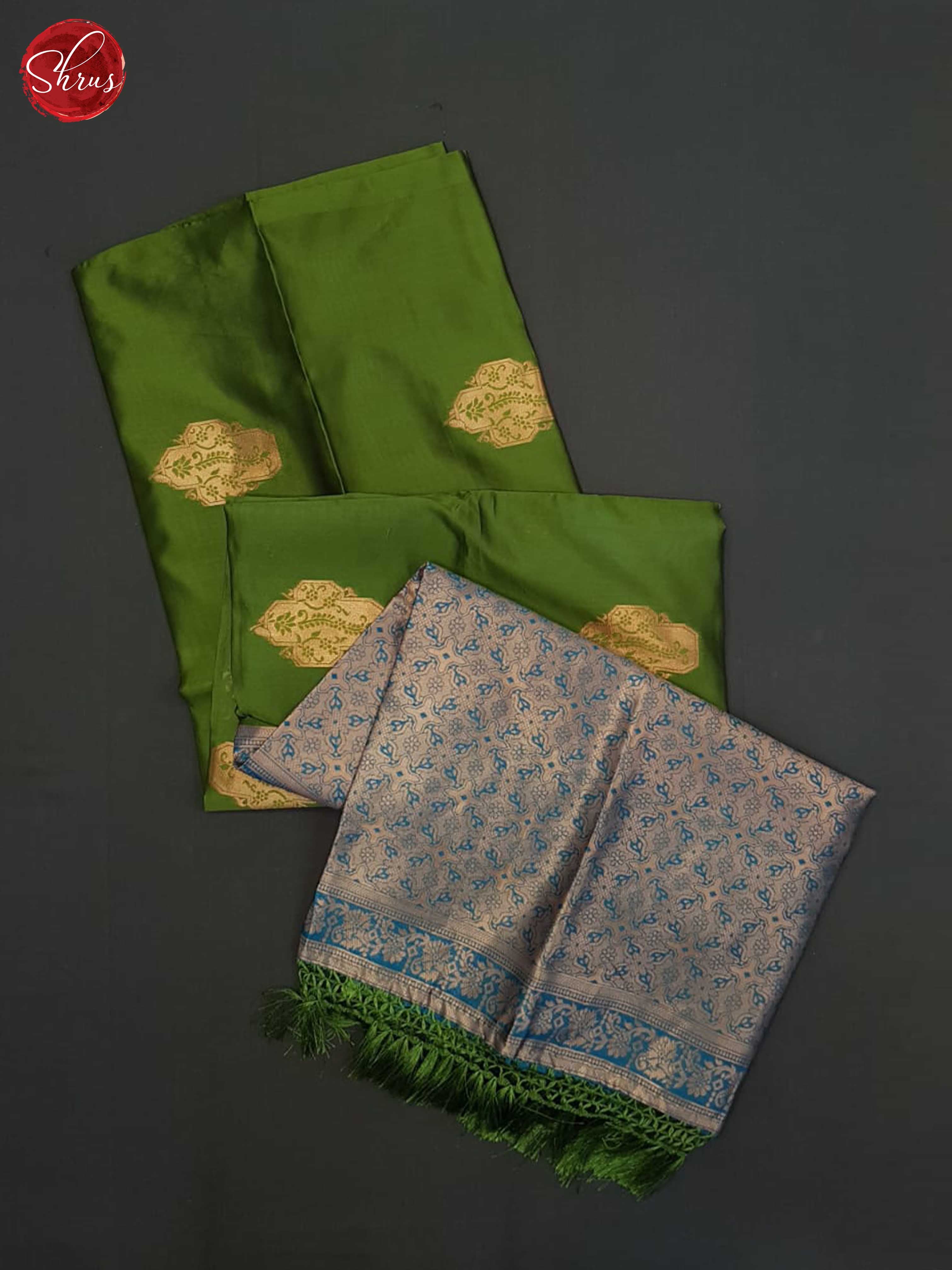 Green And Blue-Semi soft silk saree - Shop on ShrusEternity.com