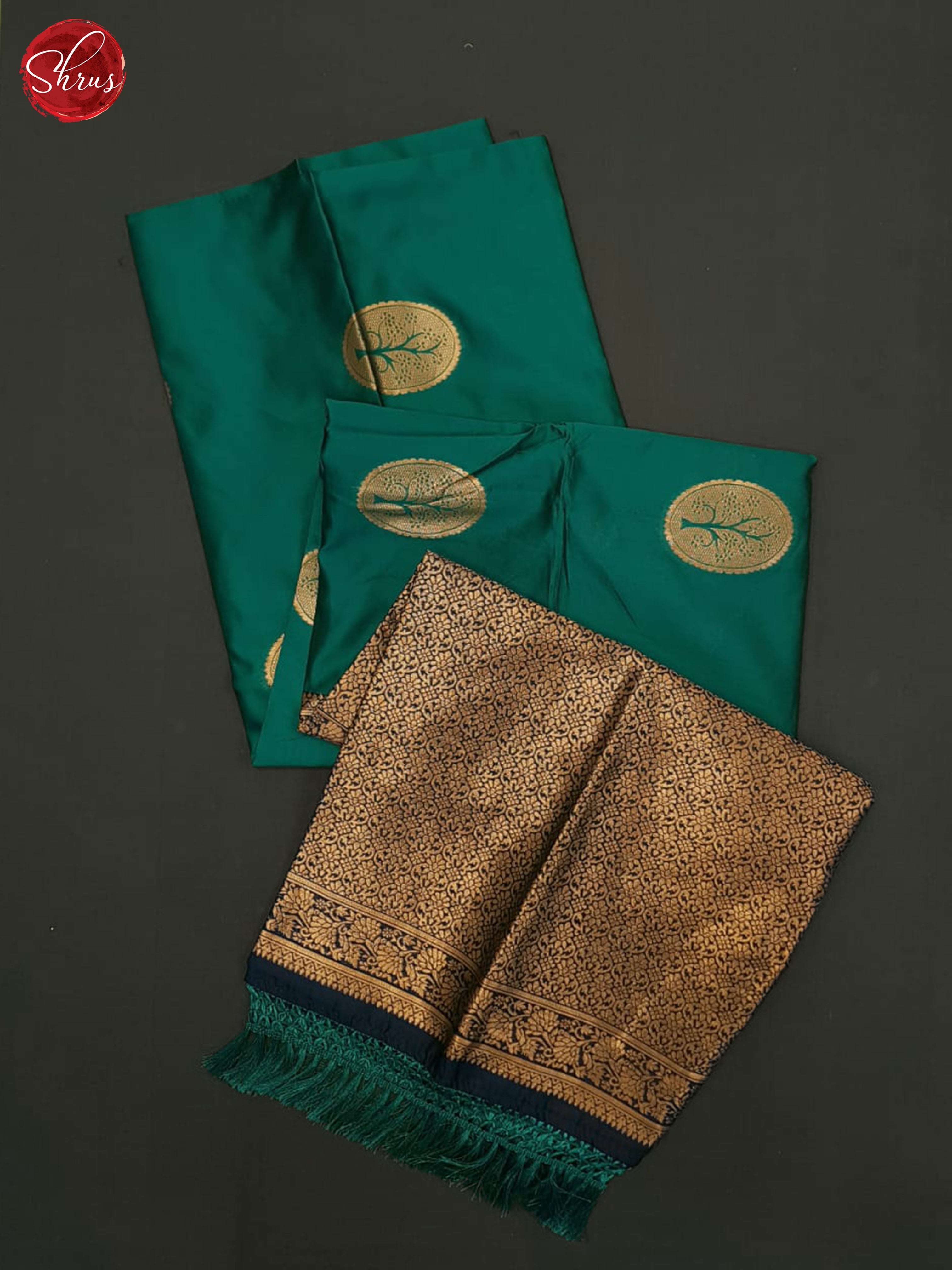 Green And Blue-Semi soft silk saree - Shop on ShrusEternity.com