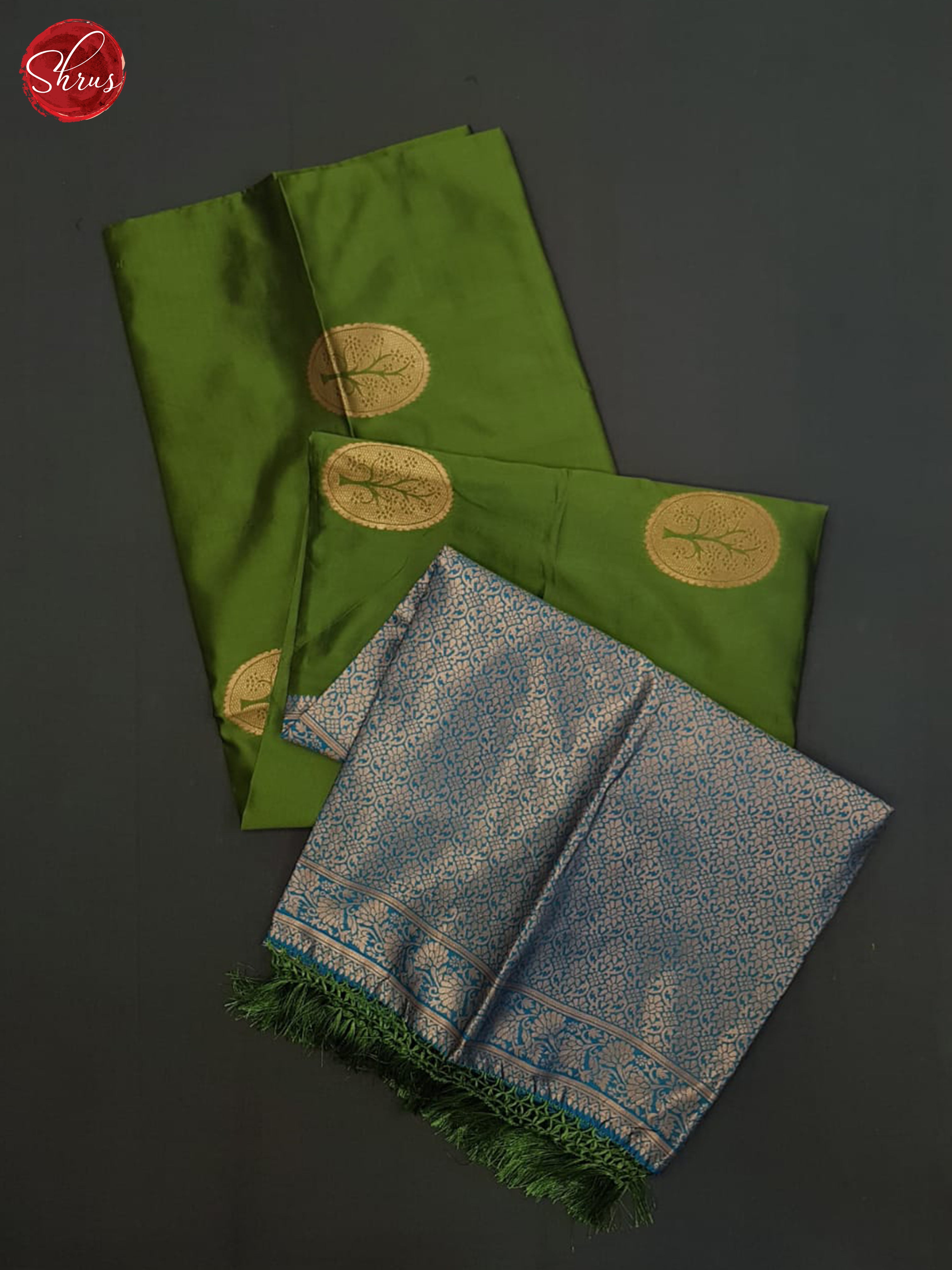 Green And Blue-Semi Soft silk saree - Shop on ShrusEternity.com