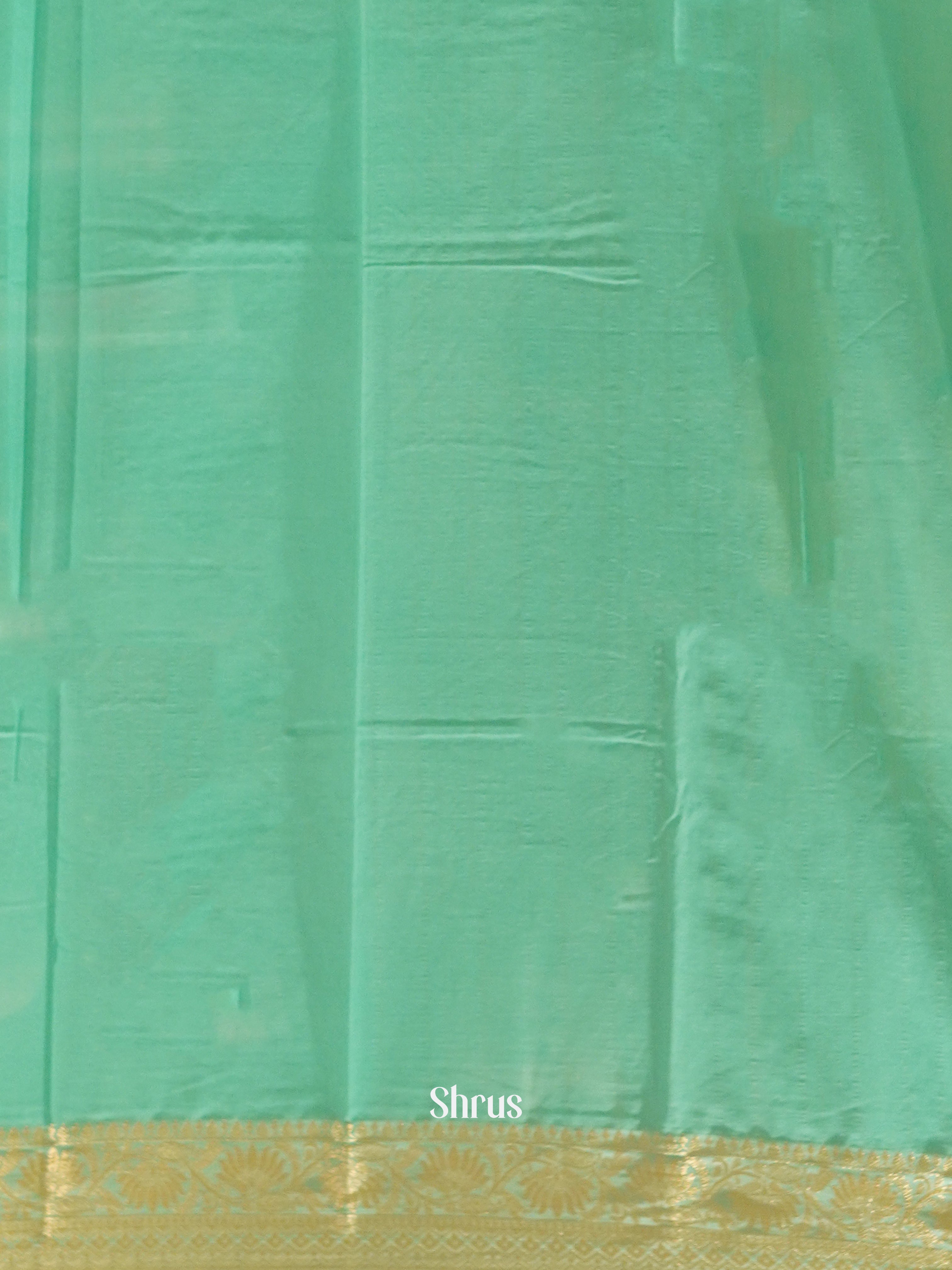 Teal Blue(Single Tone) - Semi Georgette Saree