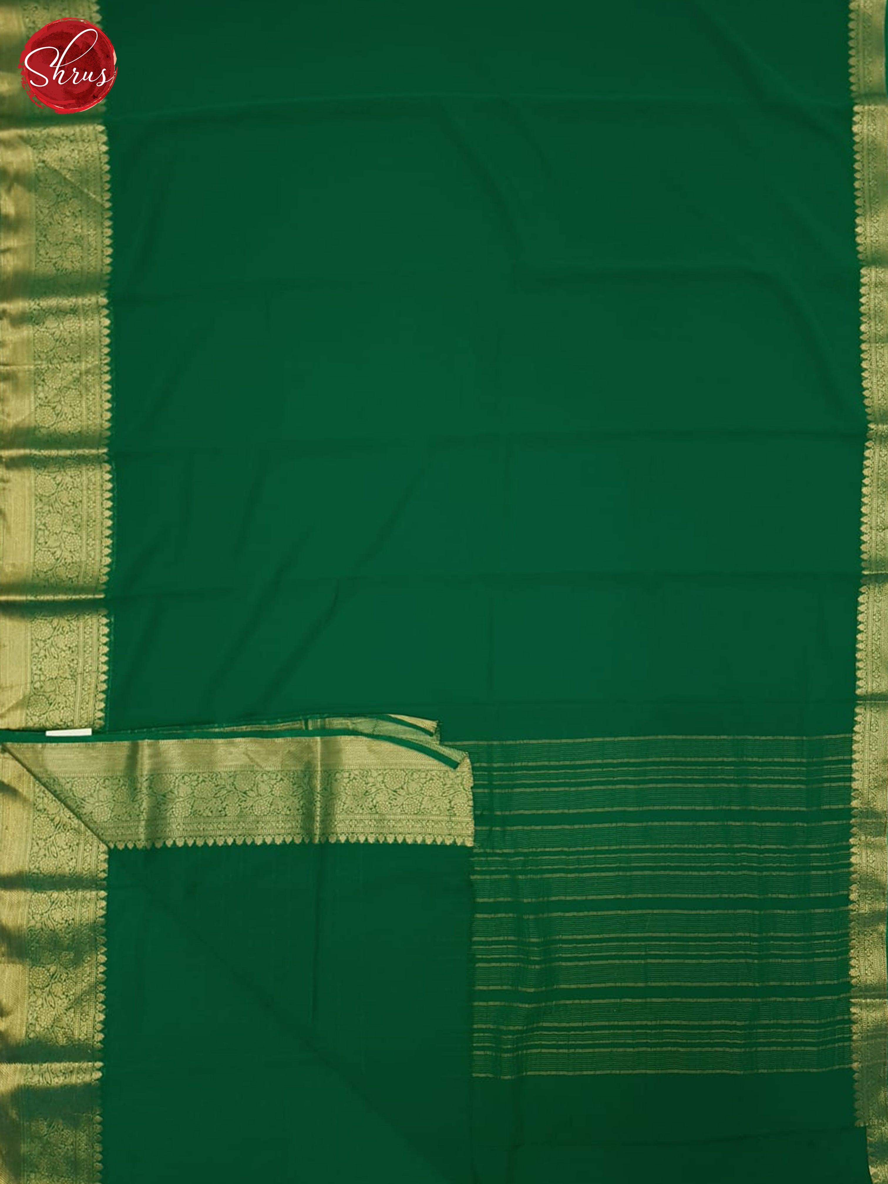 Green(Single Tone) - Semi Georgette Saree - Shop on ShrusEternity.com