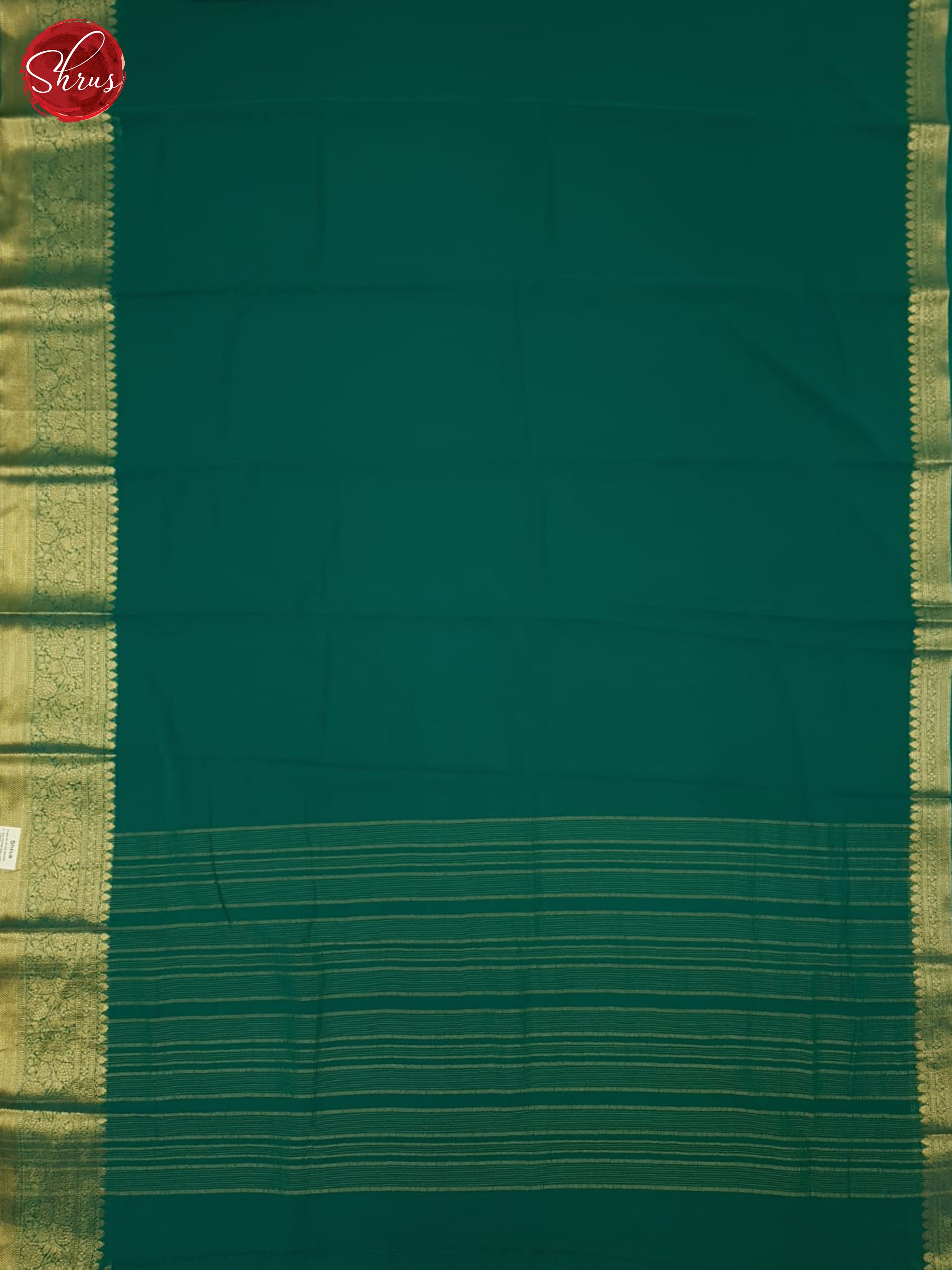 Peacock Green(Single Tone)-Semi Georgette Saree - Shop on ShrusEternity.com