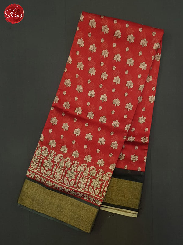 Red & Grey - Moonga Silk Saree - Shop on ShrusEternity.com