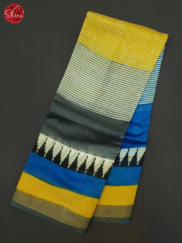 Multicolor & Grey - Moonga Silk Saree - Shop on ShrusEternity.com