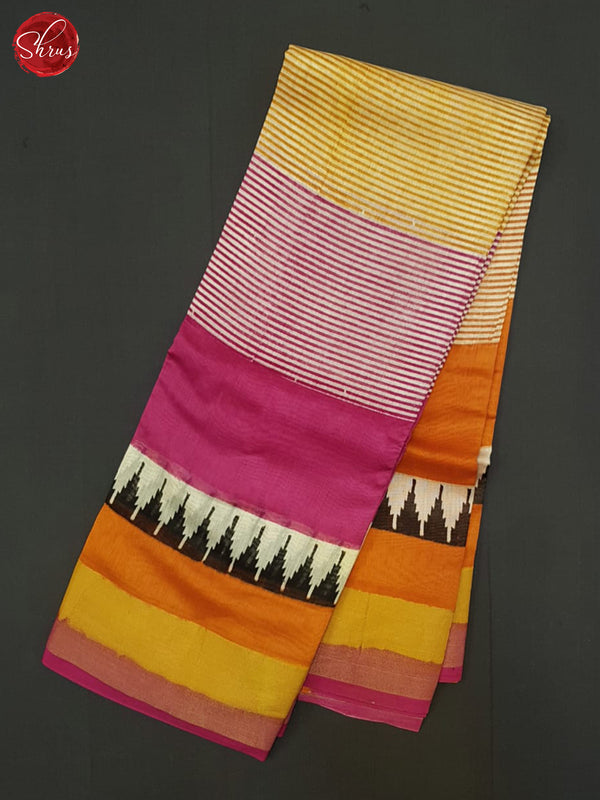 Multicolor & Pink - Moonga Silk Saree - Shop on ShrusEternity.com