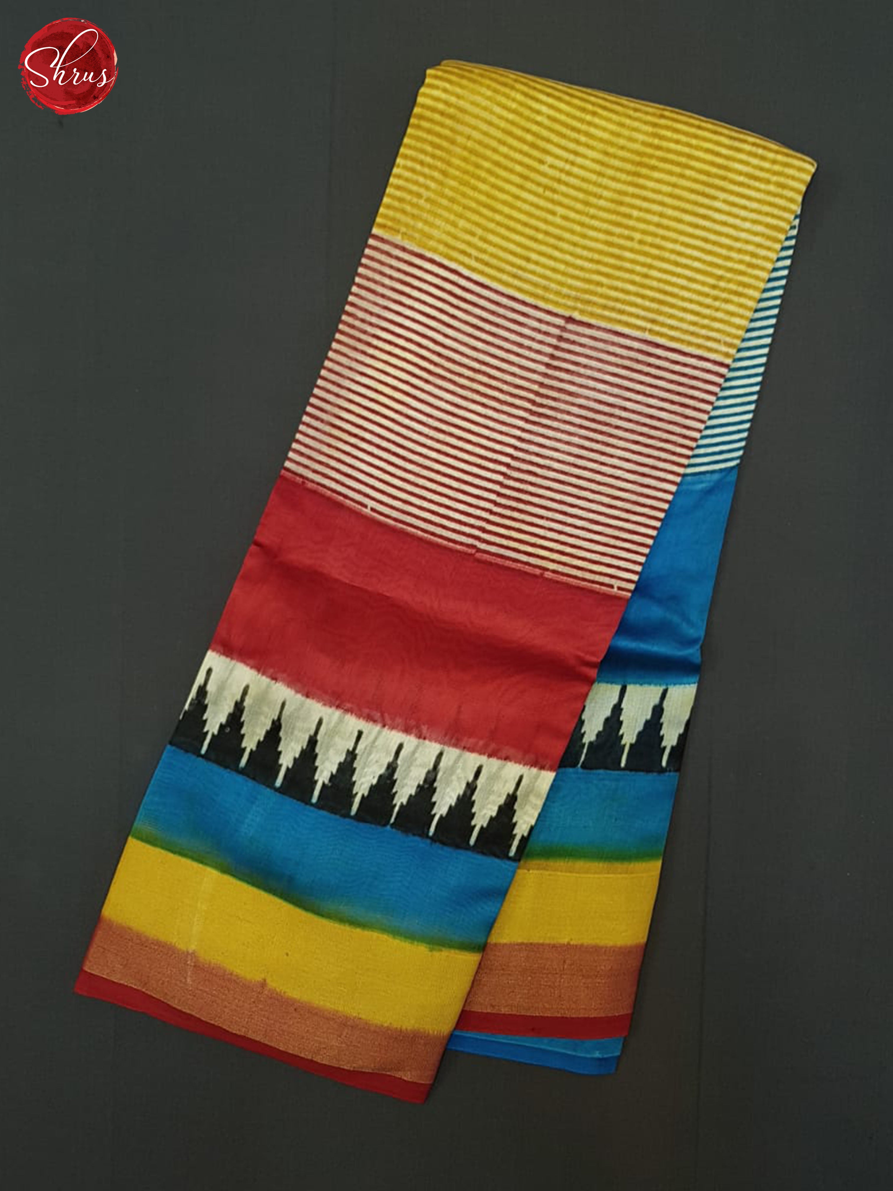 Multicolor & REd - Moonga Silk Saree - Shop on ShrusEternity.com