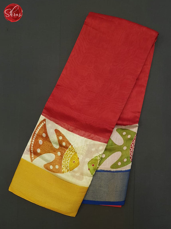 Red & Yellow- Moonga Silk Saree - Shop on ShrusEternity.com