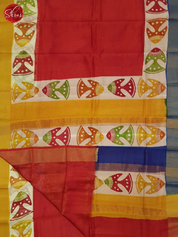 Red & Yellow- Moonga Silk Saree - Shop on ShrusEternity.com
