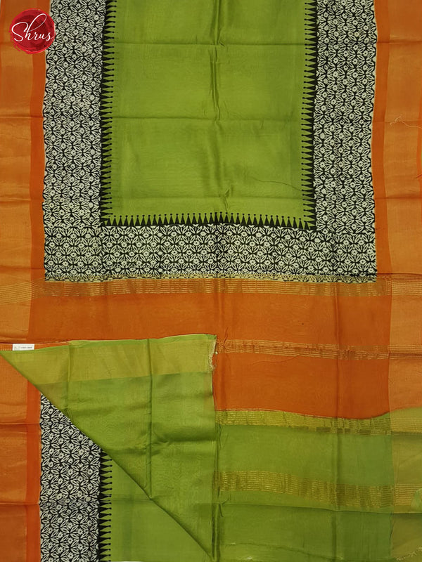 Green & Orange - Moonga Silk Saree - Shop on ShrusEternity.com