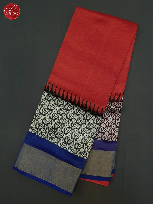 Red & Blue - Moonga Silk Saree - Shop on ShrusEternity.com
