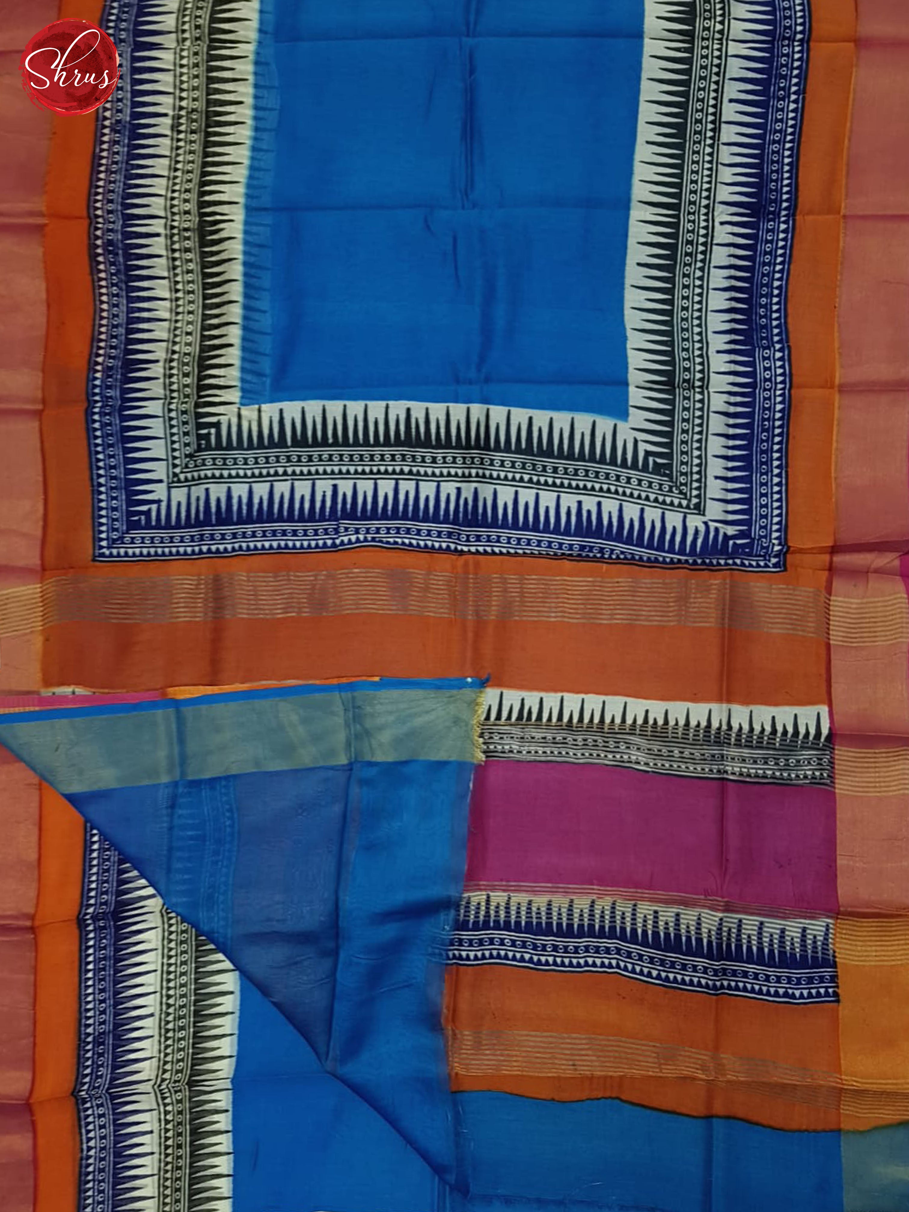 Blue & Pink - Moonga Silk Saree - Shop on ShrusEternity.com