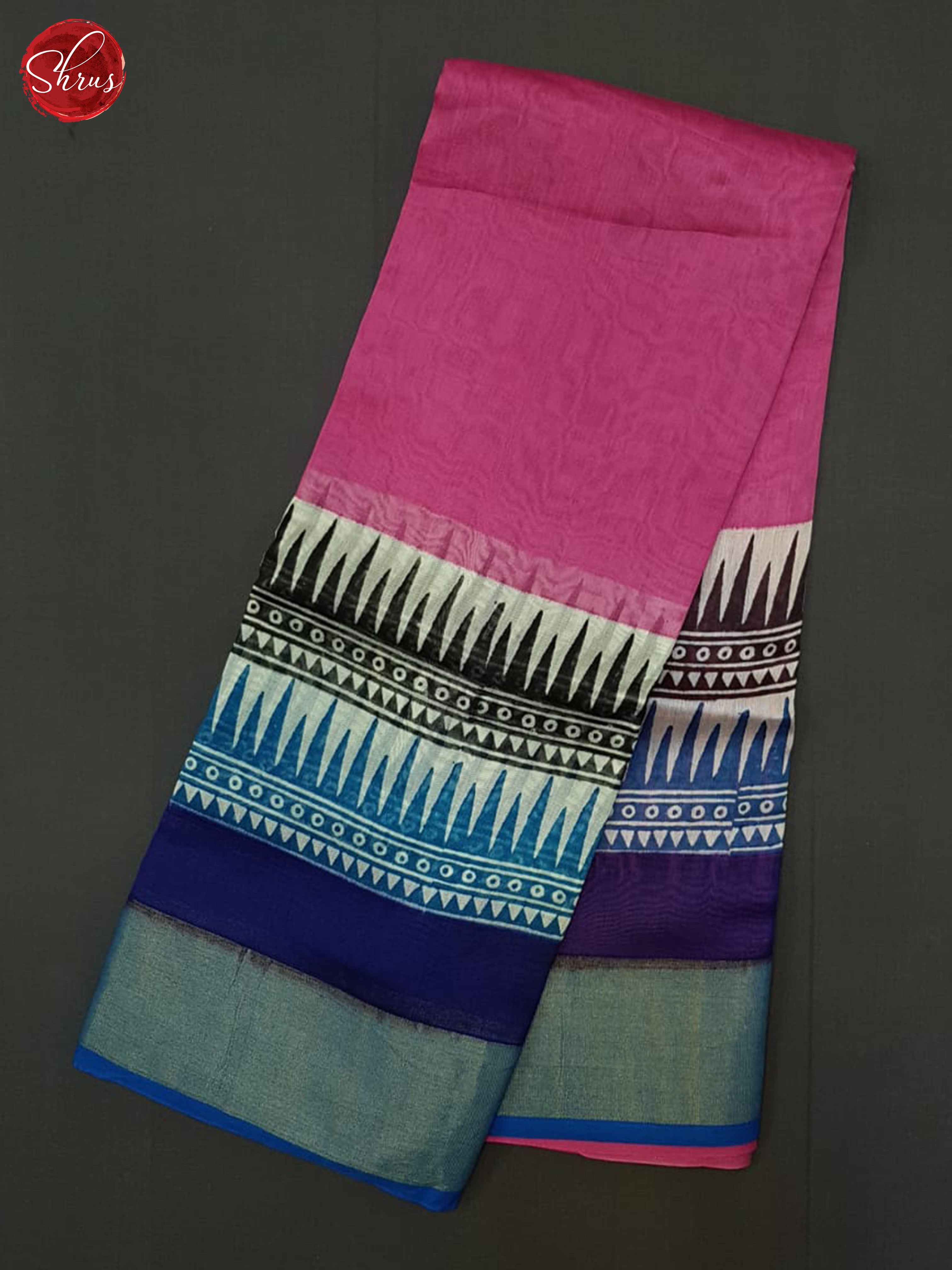 Pink & Blue - Moonga Silk Saree - Shop on ShrusEternity.com