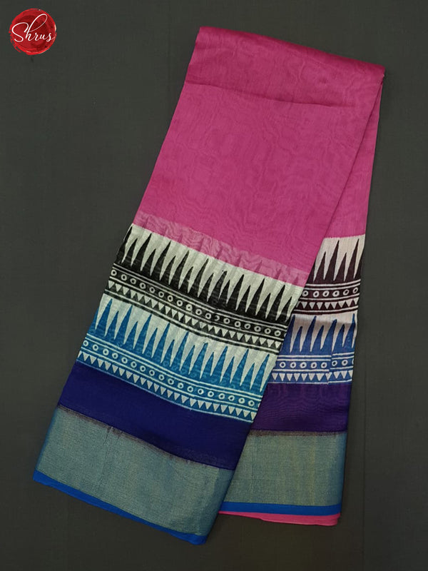 Pink & Blue - Moonga Silk Saree - Shop on ShrusEternity.com