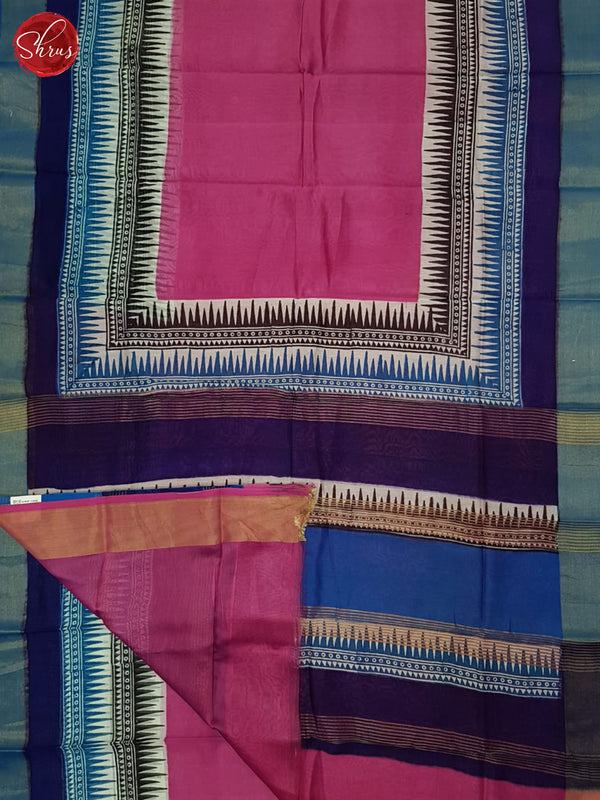 Pink & Blue - Moonga Silk Saree - Shop on ShrusEternity.com