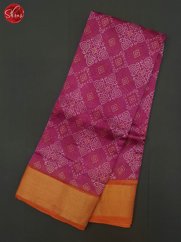 Pink & Orange - Moonga Silk Saree - Shop on ShrusEternity.com