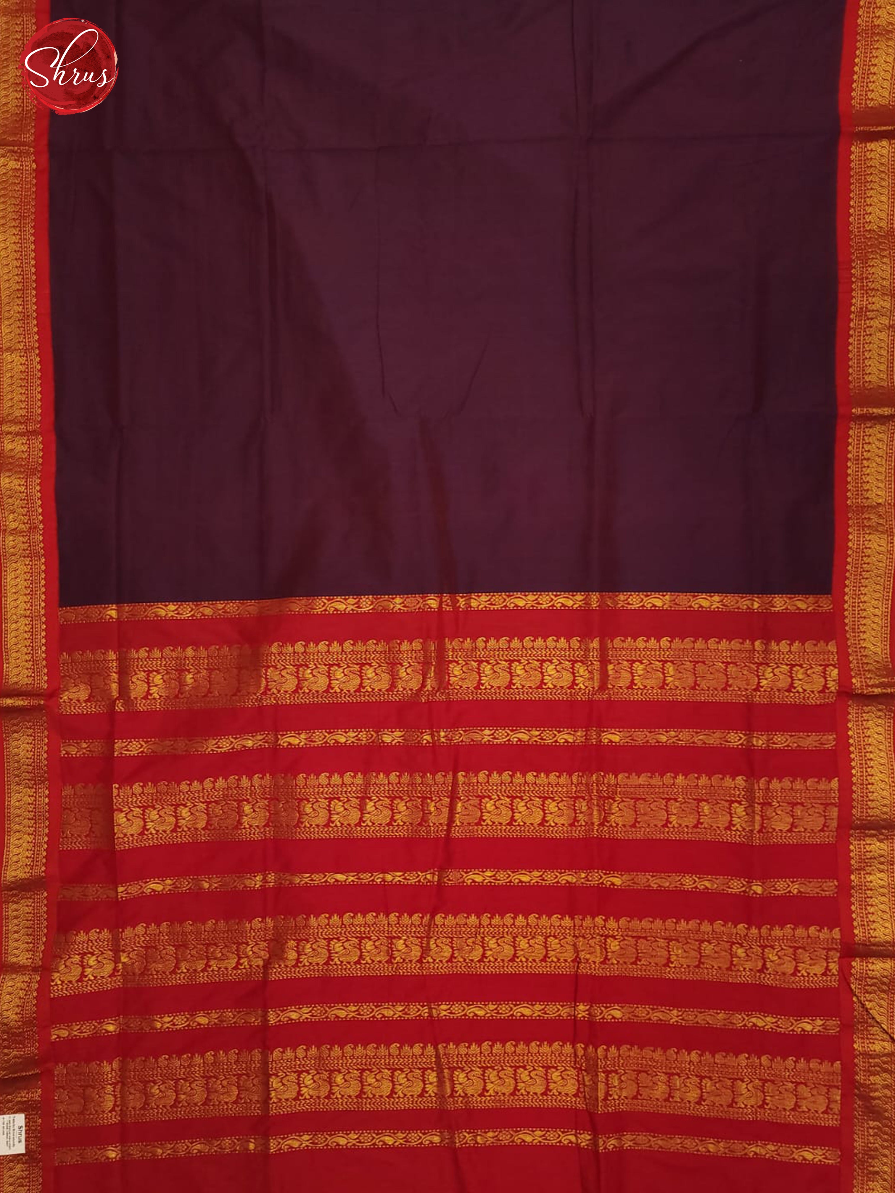 Wine & Red - Semi Gadwal Saree - Shop on ShrusEternity.com