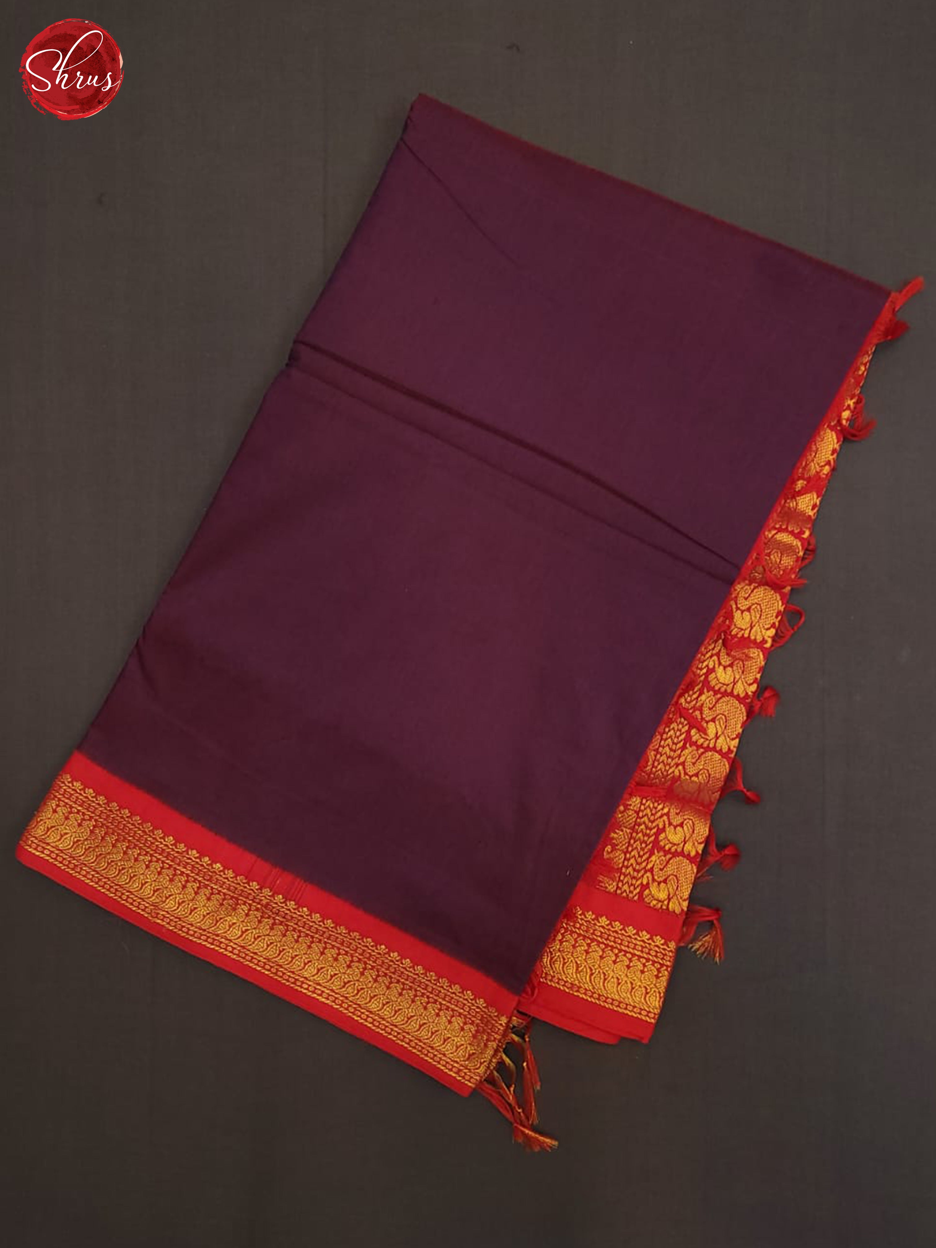 Wine & Red - Semi Gadwal Saree - Shop on ShrusEternity.com