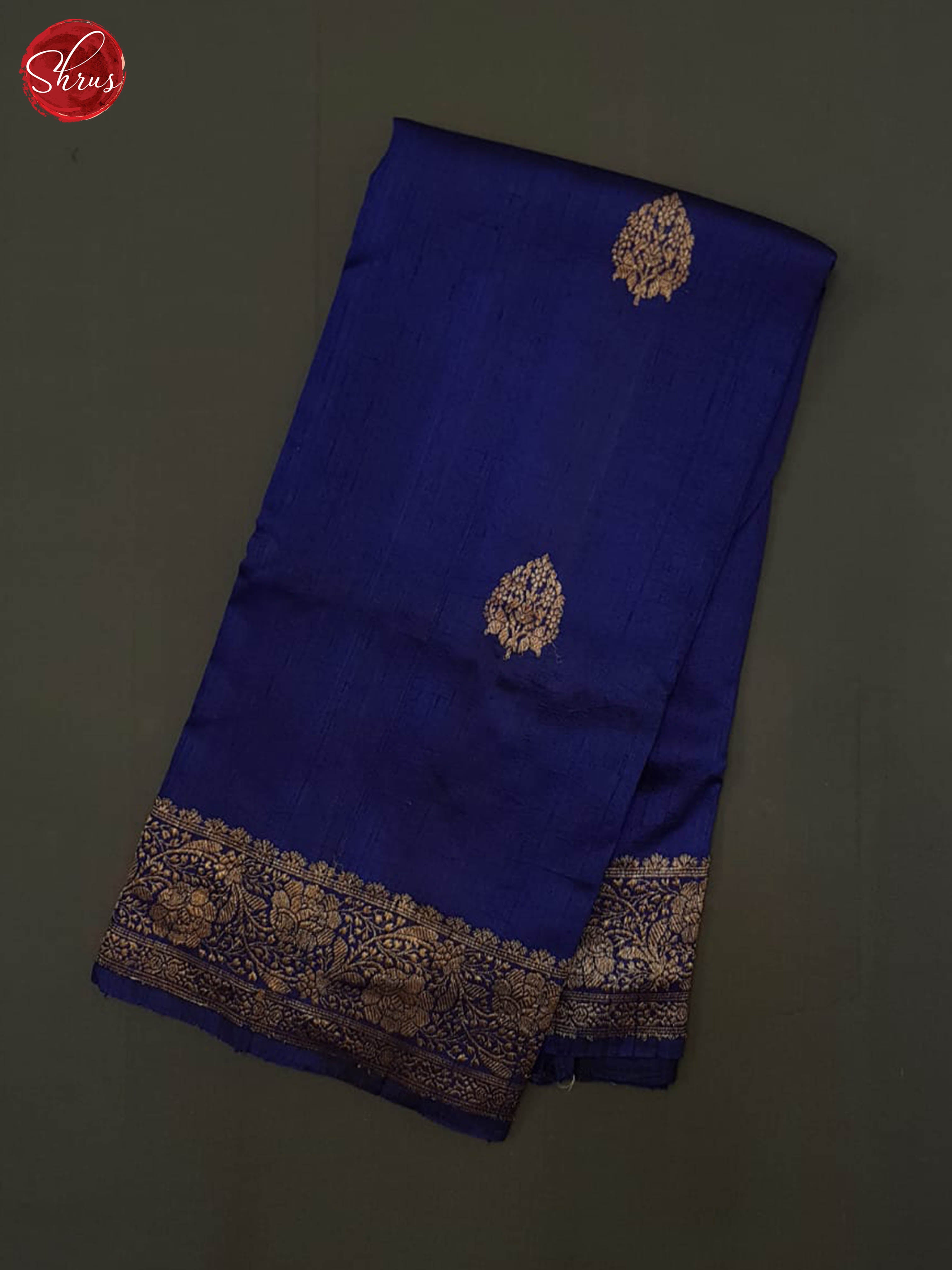 Blue(Single Tone)- Dupion Silk Saree - Shop on ShrusEternity.com