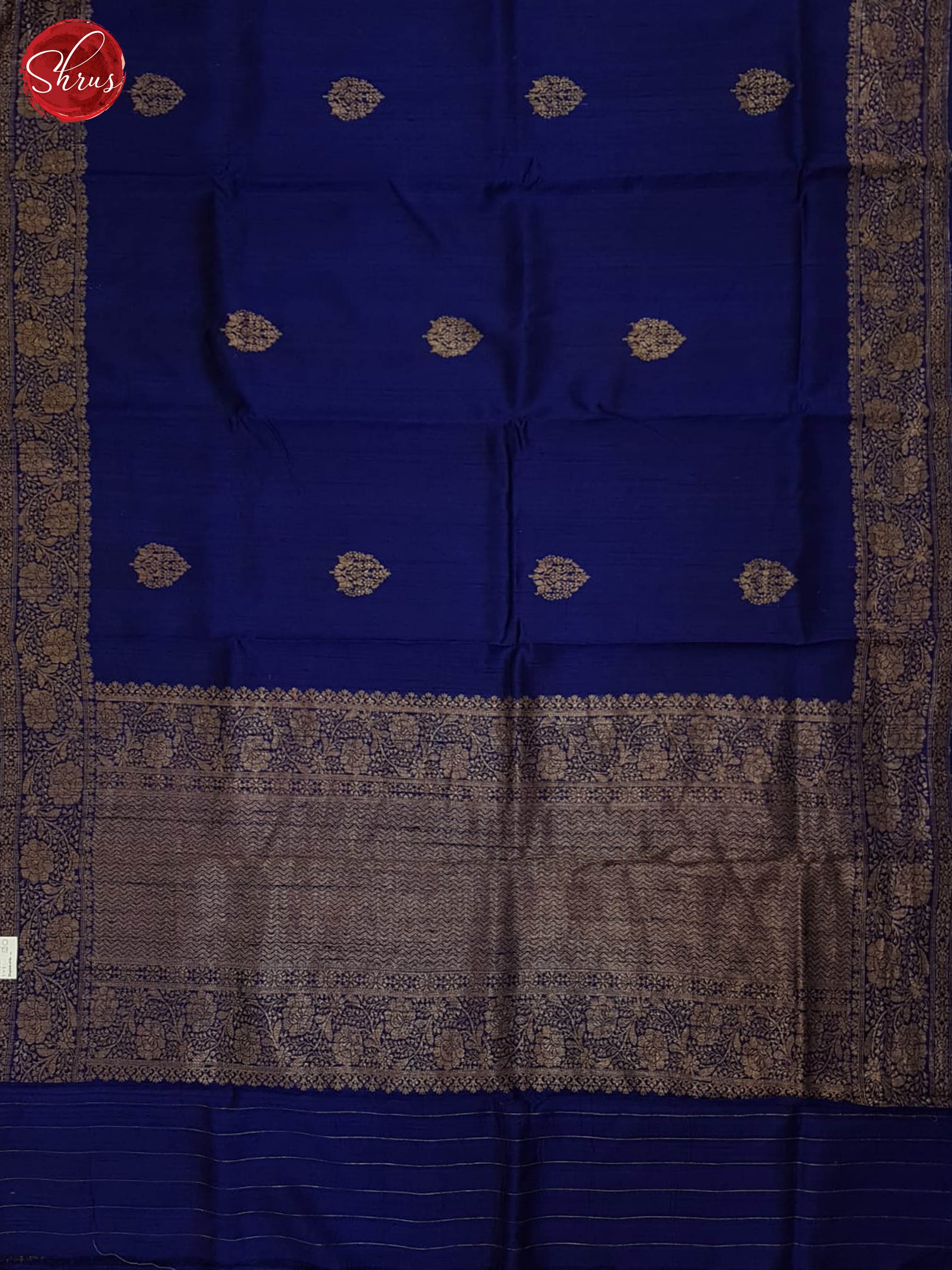 Blue(Single Tone)- Dupion Silk Saree - Shop on ShrusEternity.com