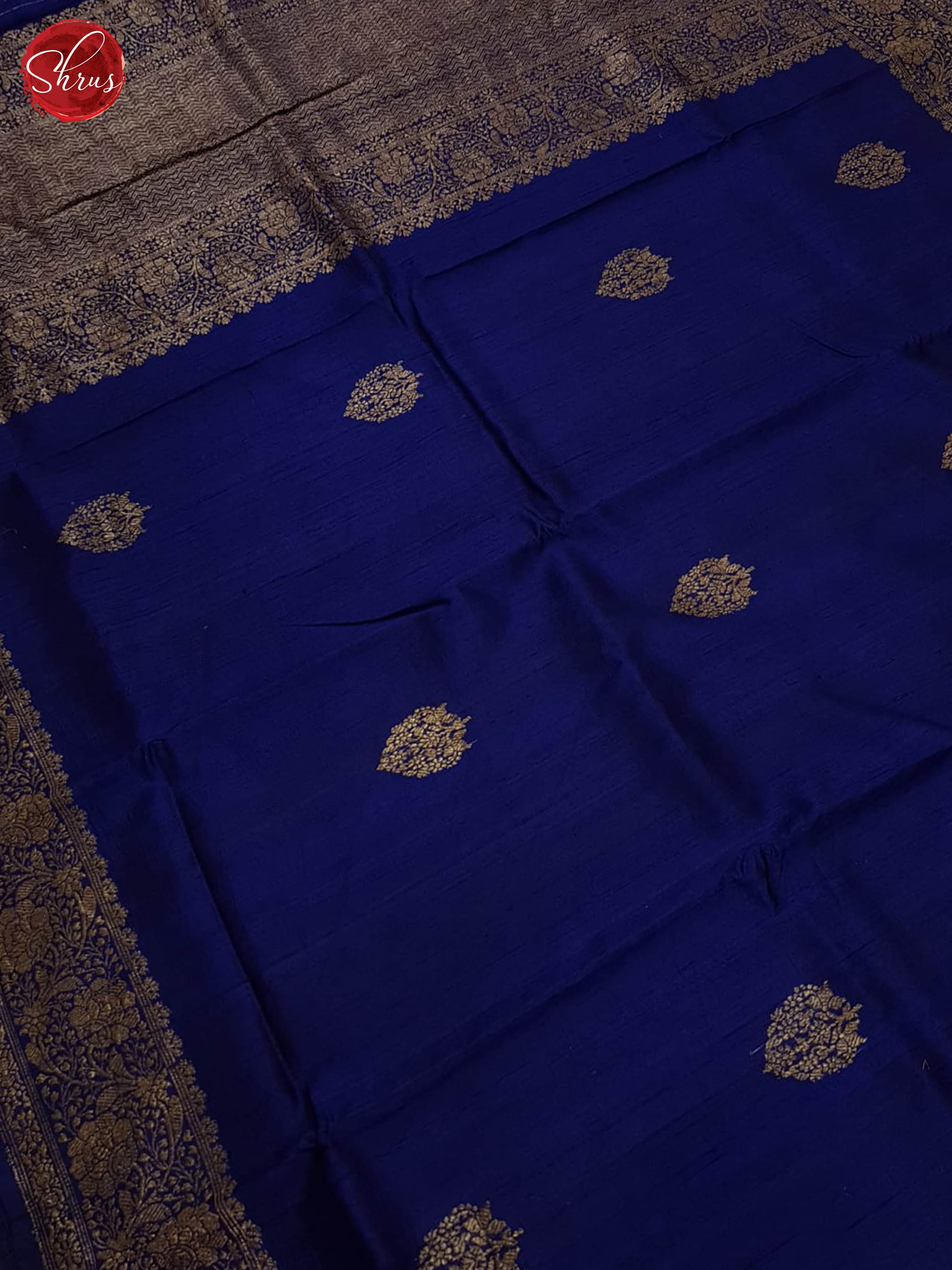 Blue(Single Tone)- Dupion Silk Saree - Shop on ShrusEternity.com