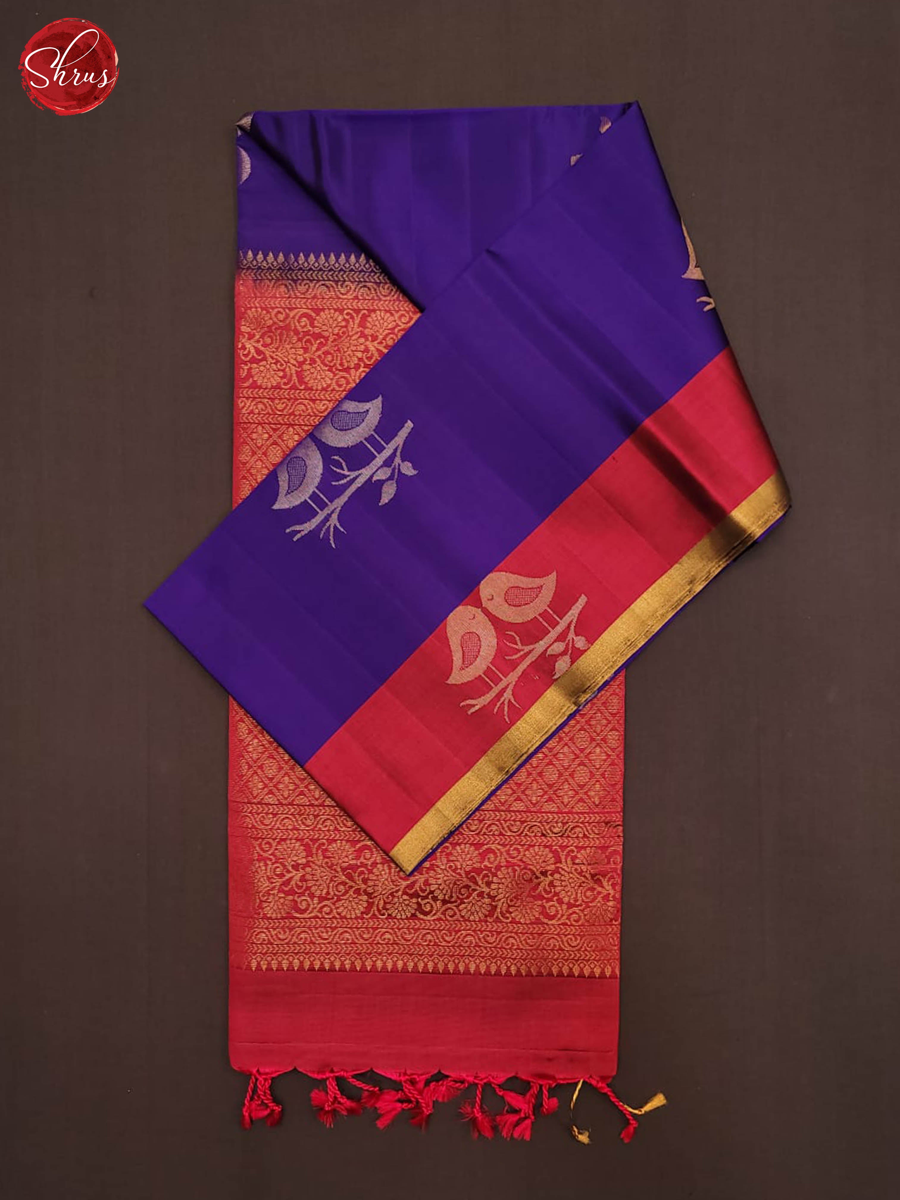 Blue and pink-Soft Silk half - pure silk saree - Shop on ShrusEternity.com