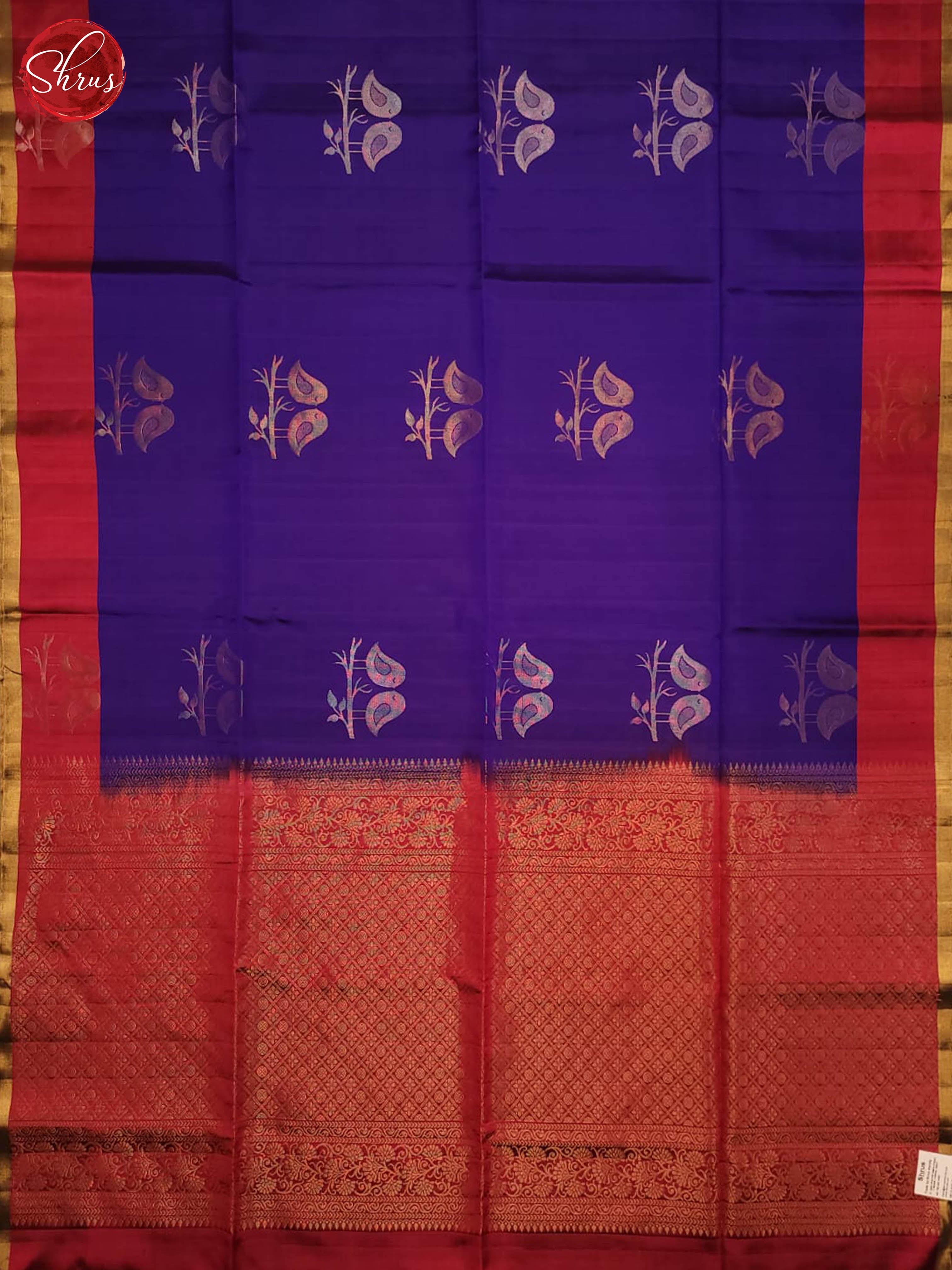 Blue and pink-Soft Silk half - pure silk saree - Shop on ShrusEternity.com