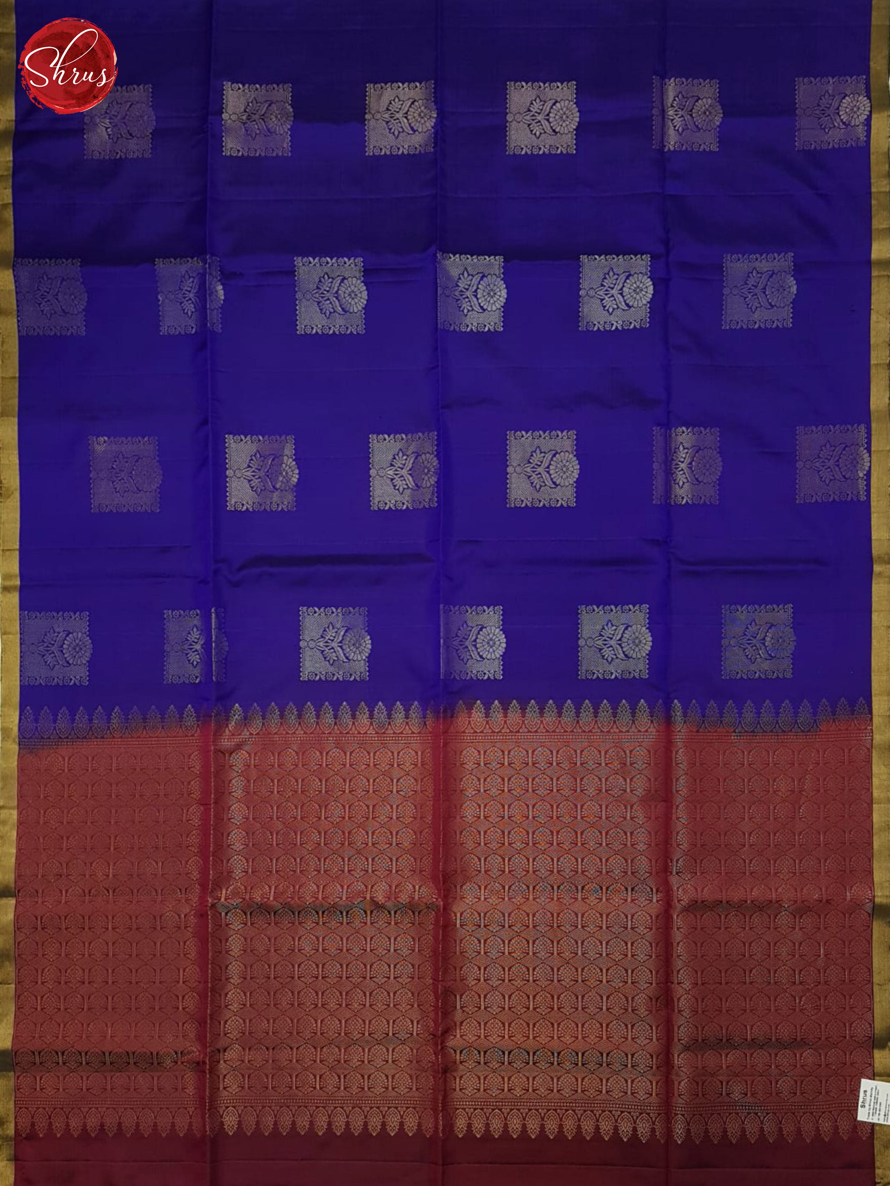 Blue  & Maroon - Soft silk Saree - Shop on ShrusEternity.com