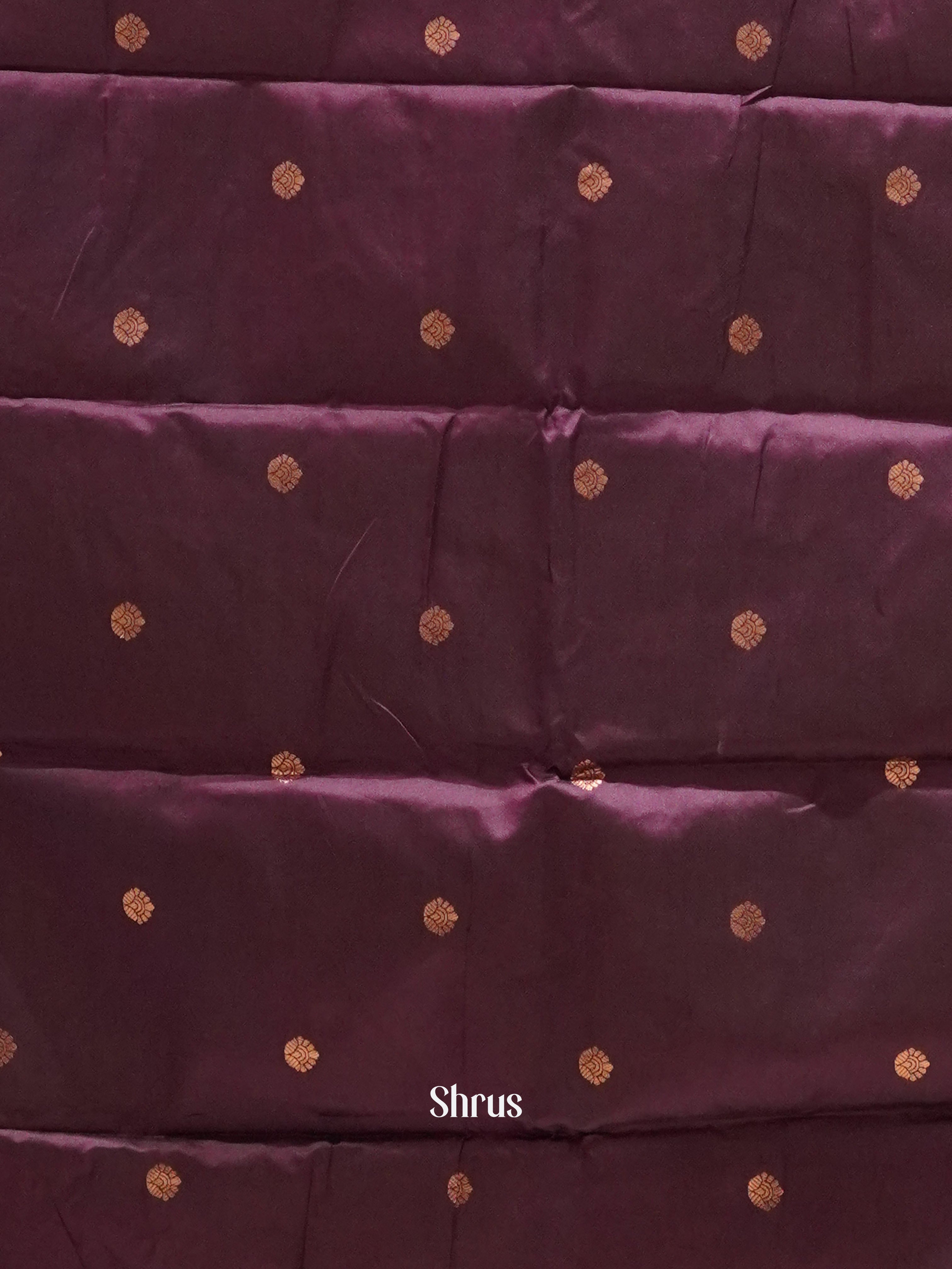 Wine & Blue- Semi Softsilk Saree