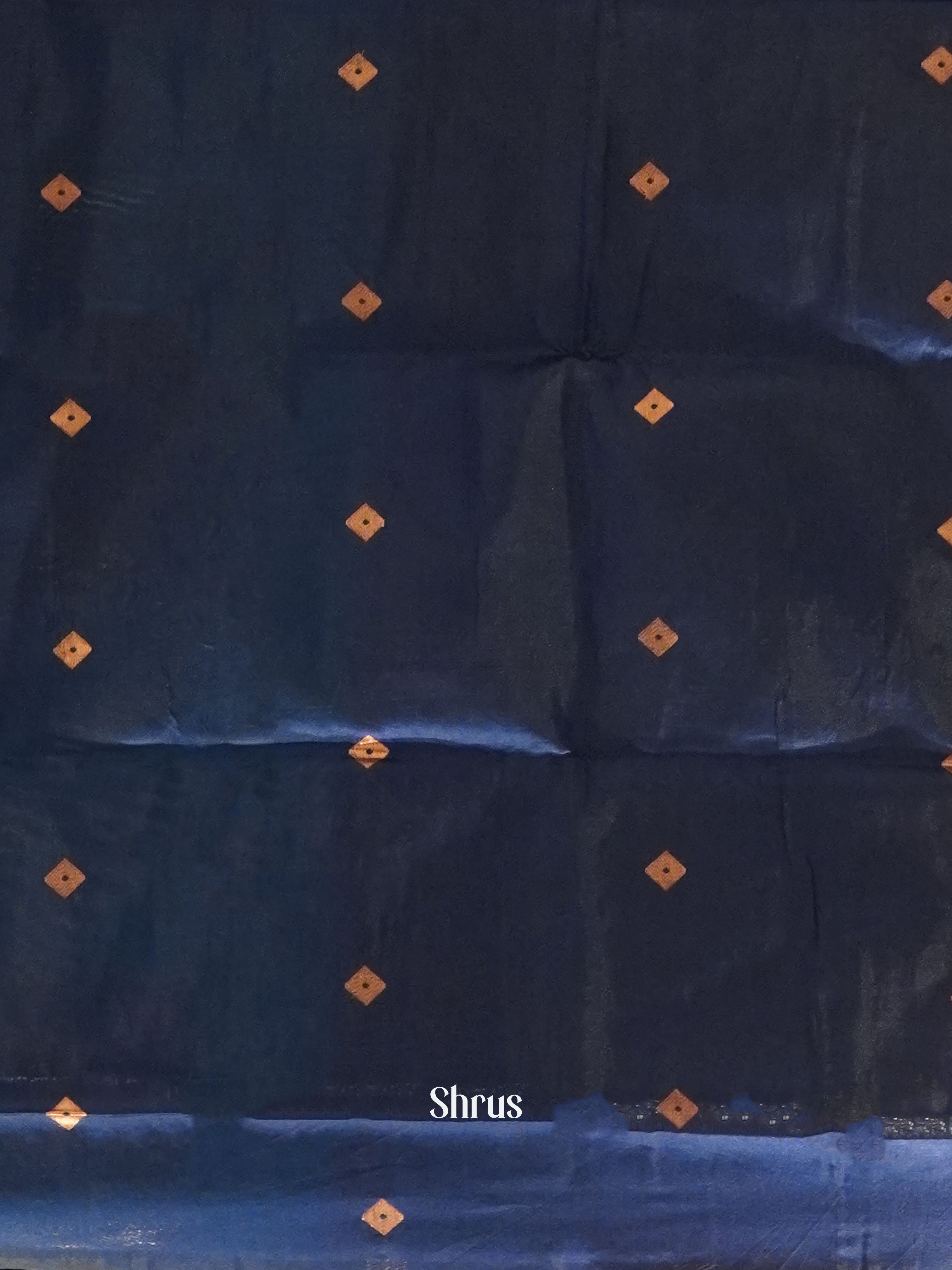 blue & Navy Blue - Semi Soft Silk Saree