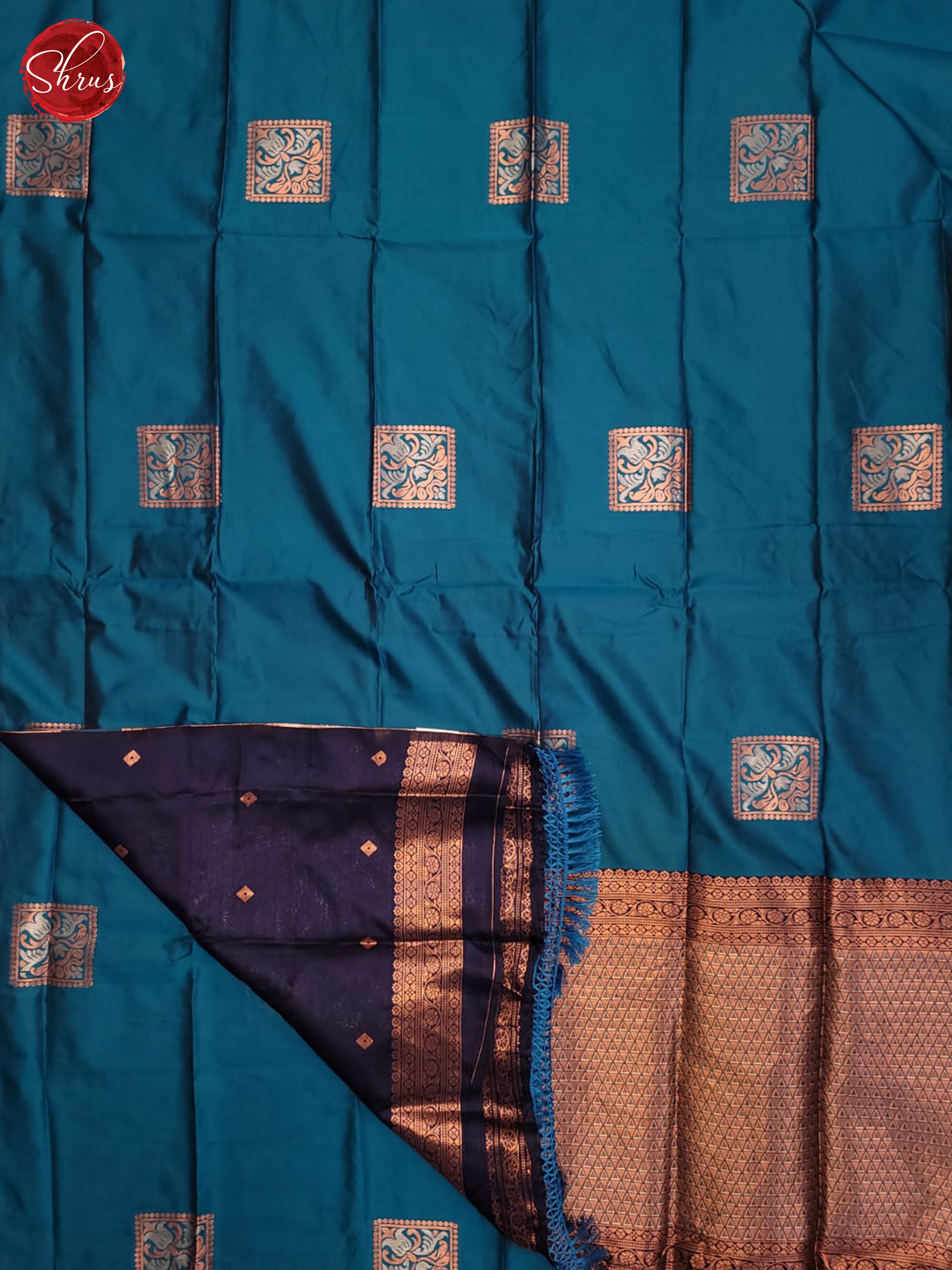 blue & Navy Blue - Semi Soft Silk Saree - Shop on ShrusEternity.com