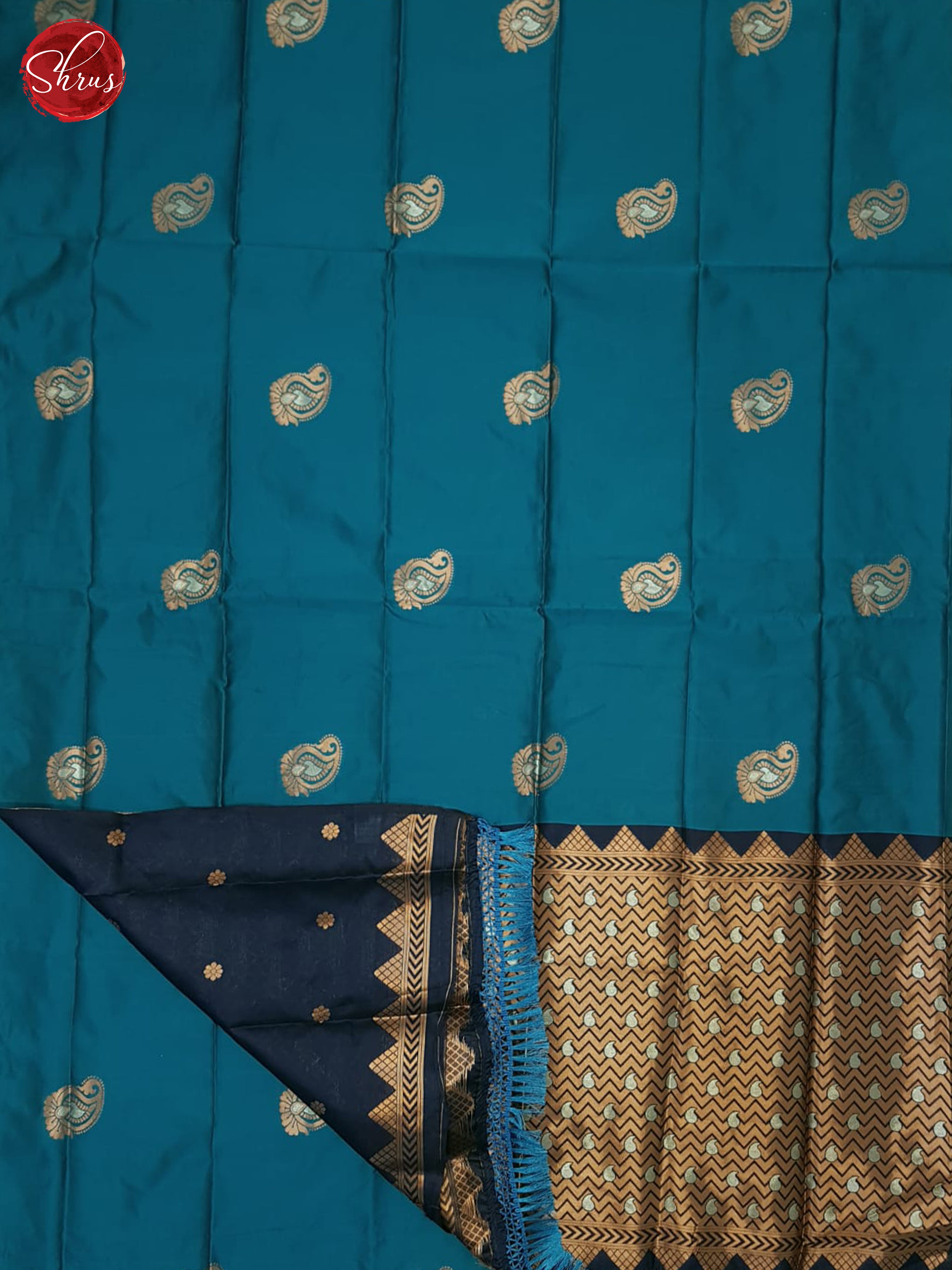 Teal & Blue  - Semi Soft Silk Saree - Shop on ShrusEternity.com