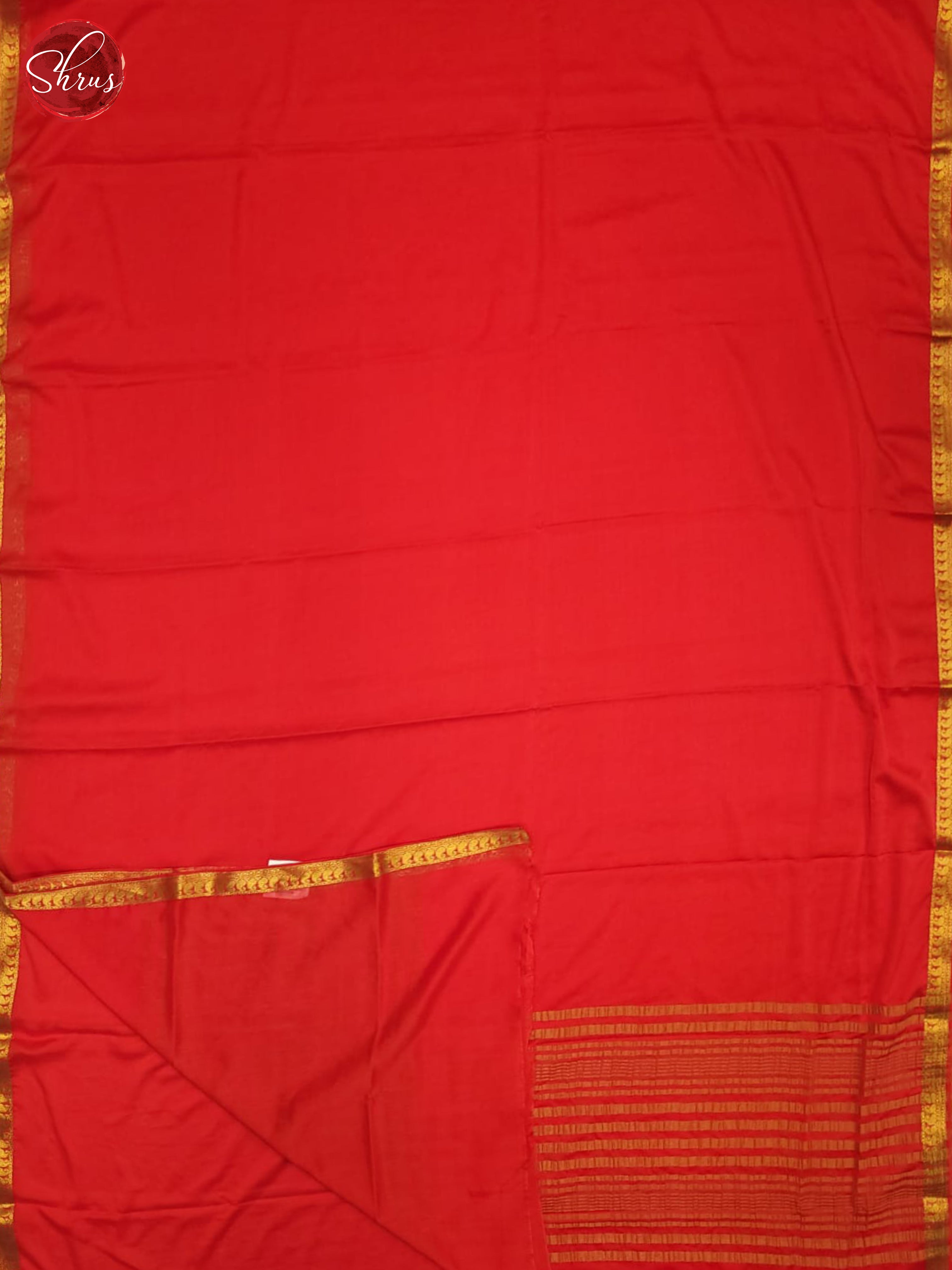 Red(single Tone) - Semi Mysoresilk Saree - Shop on ShrusEternity.com