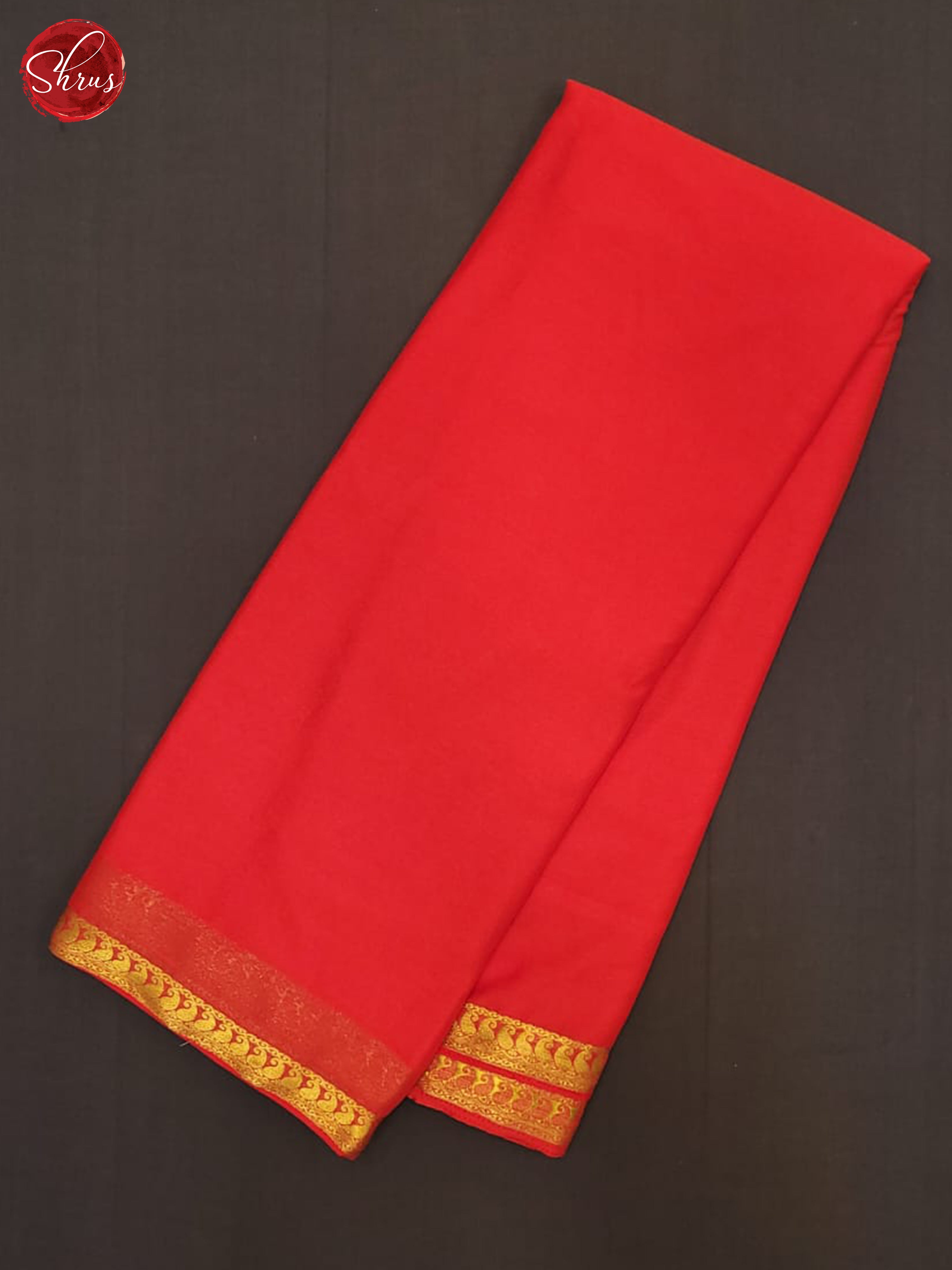 Red(single Tone) - Semi Mysoresilk Saree - Shop on ShrusEternity.com