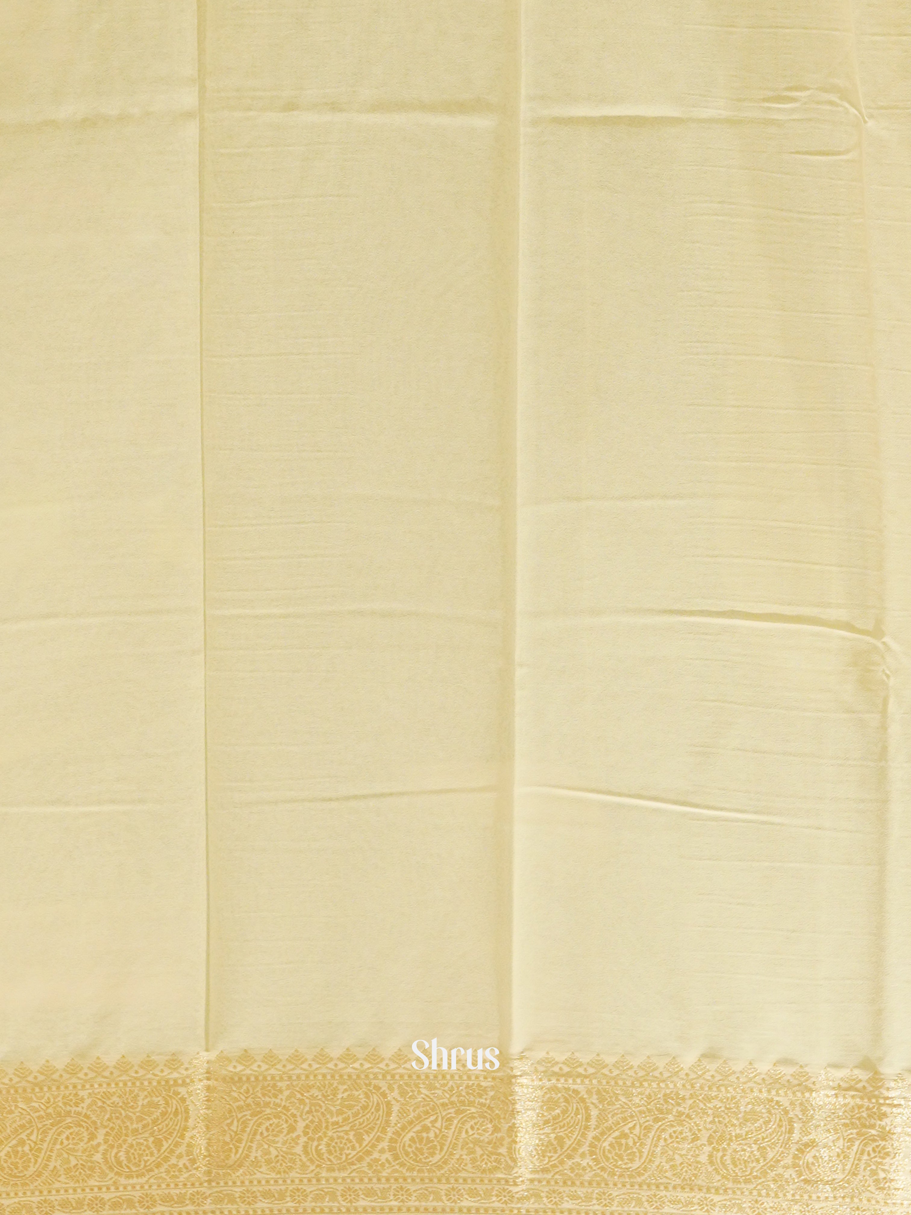 Cream(Single Tone) - Semi Georgette Saree