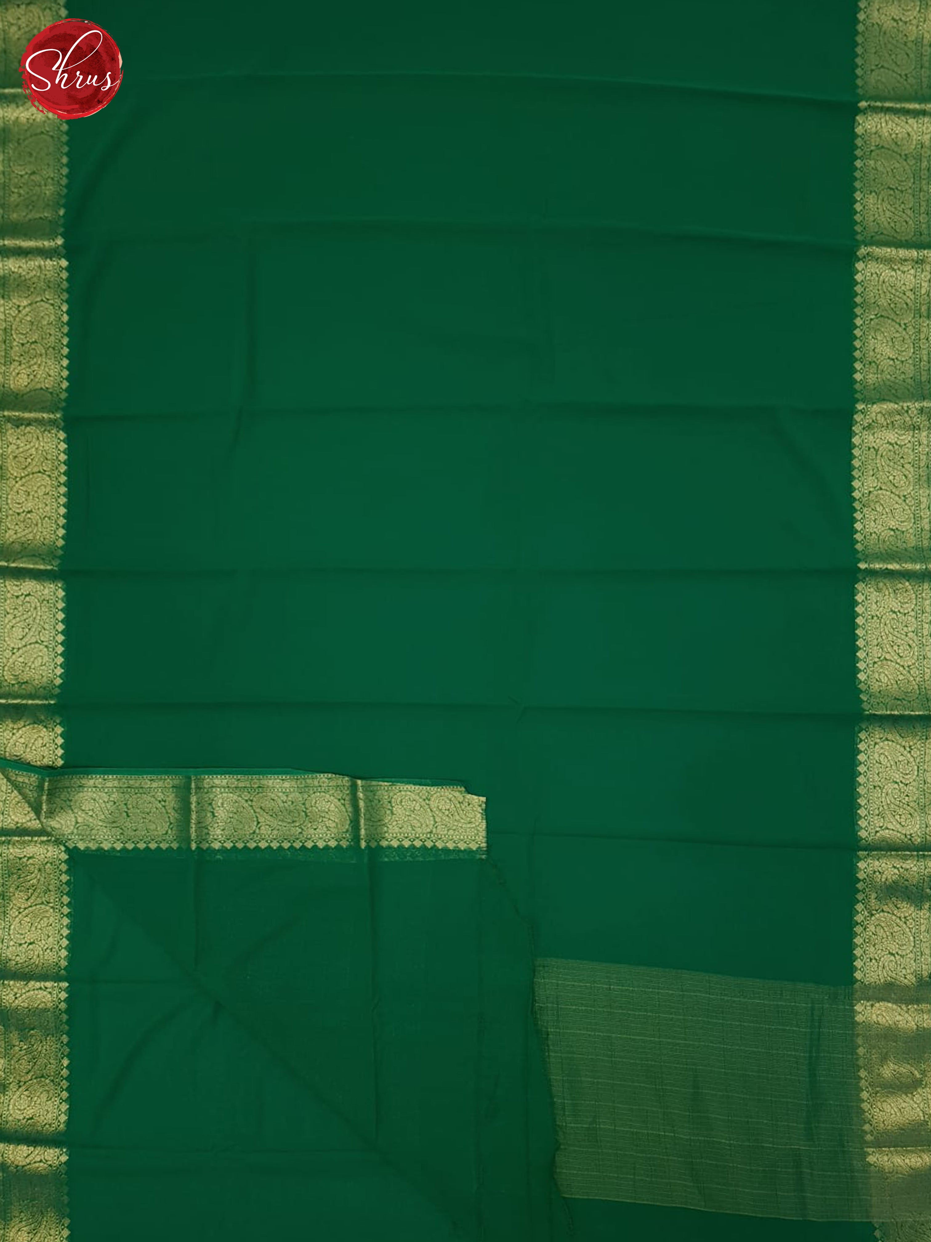 Green(Single Tone) - Semi Georgette Saree - Shop on ShrusEternity.com