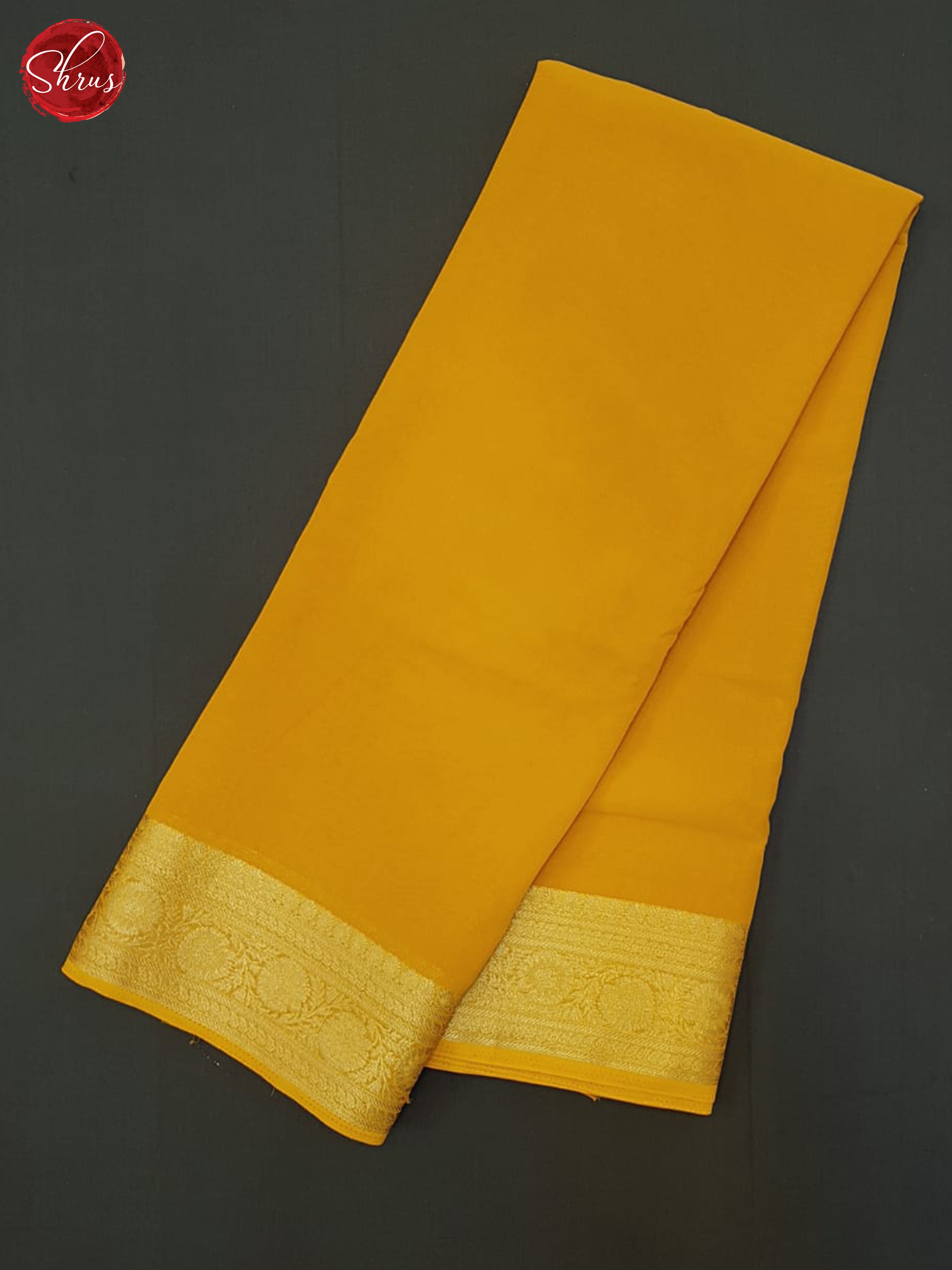 Mambala Yellow(Single Tone)- Semi Georgette Saree - Shop on ShrusEternity.com