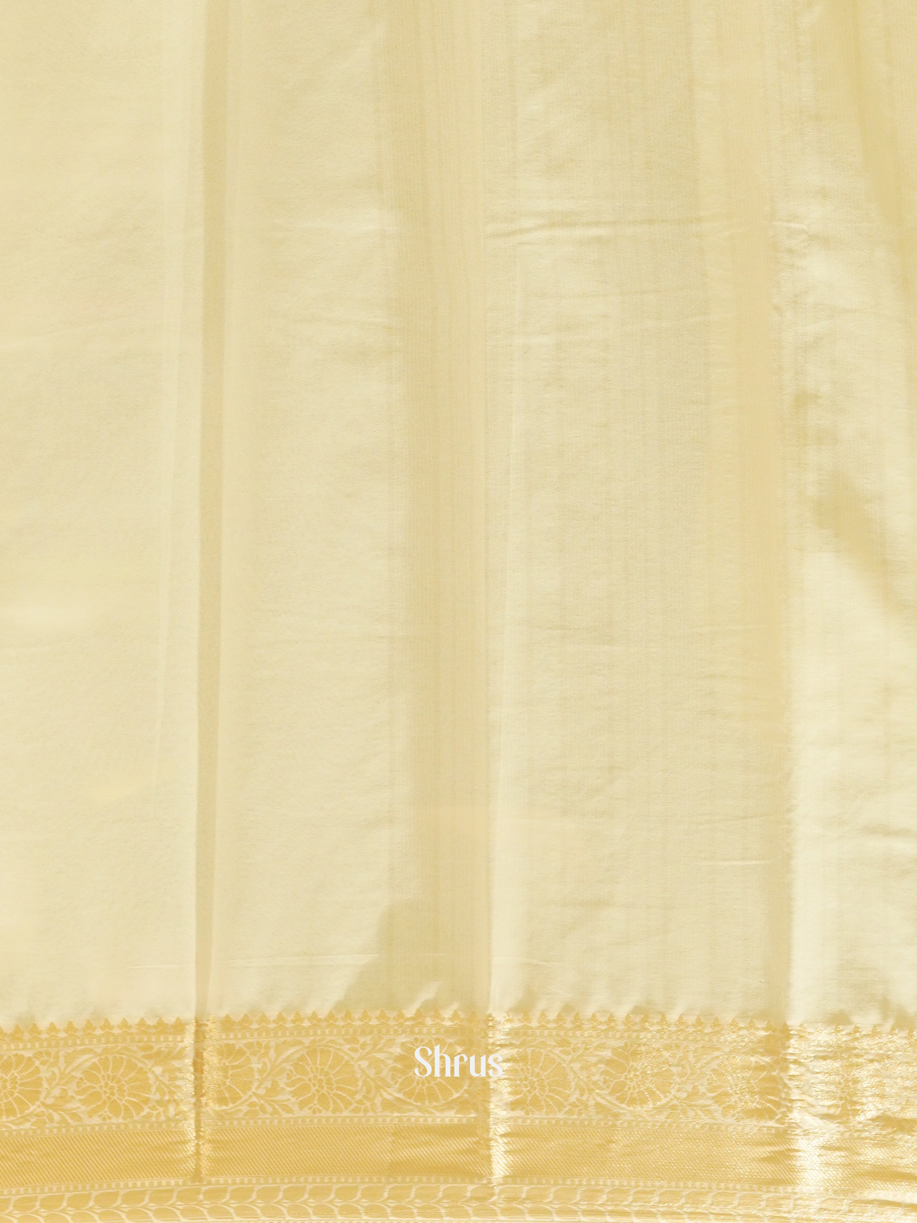 Cream(Single Tone) - Semi Georgette Saree