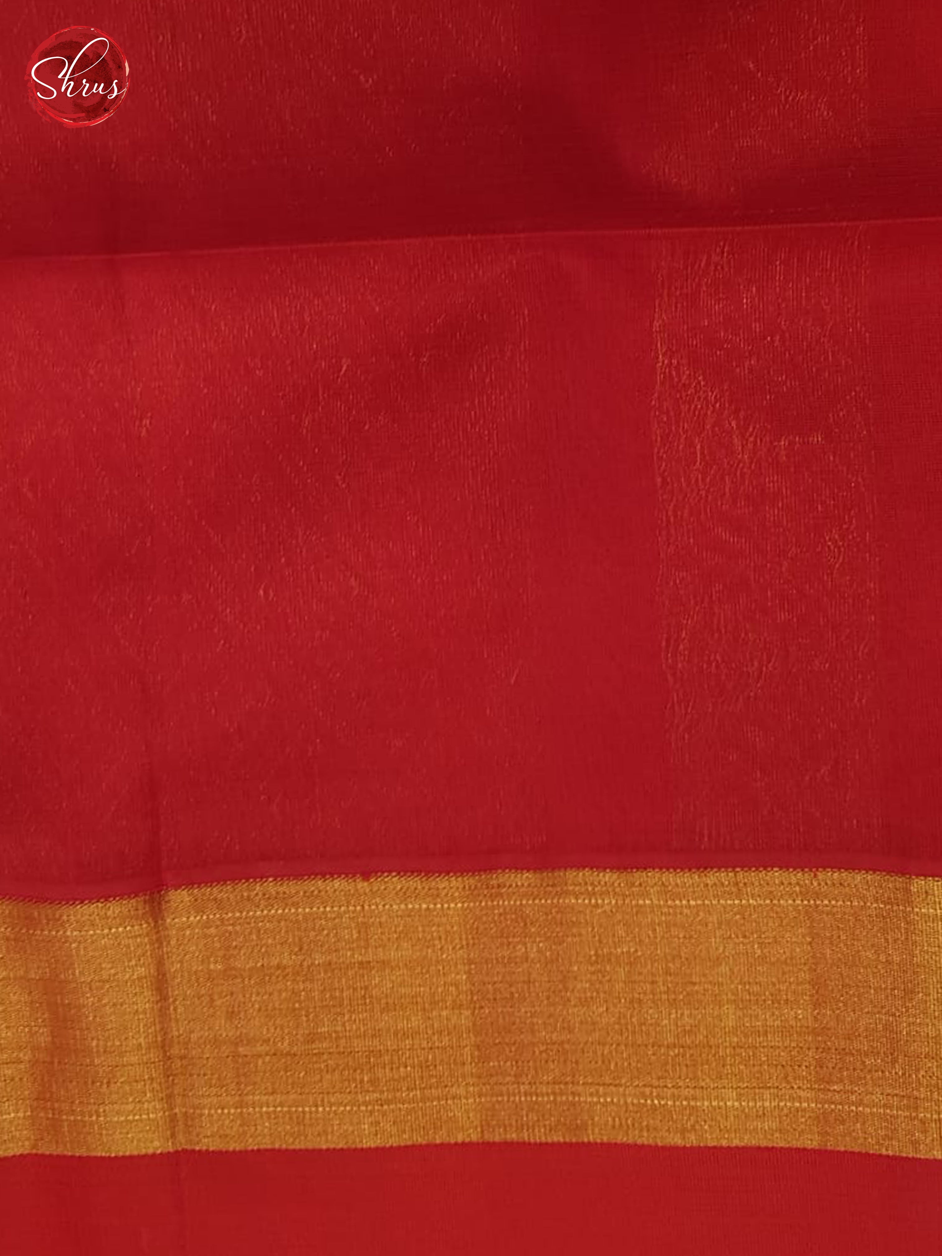 Beige And Red-Silk Cotton Saree - Shop on ShrusEternity.com