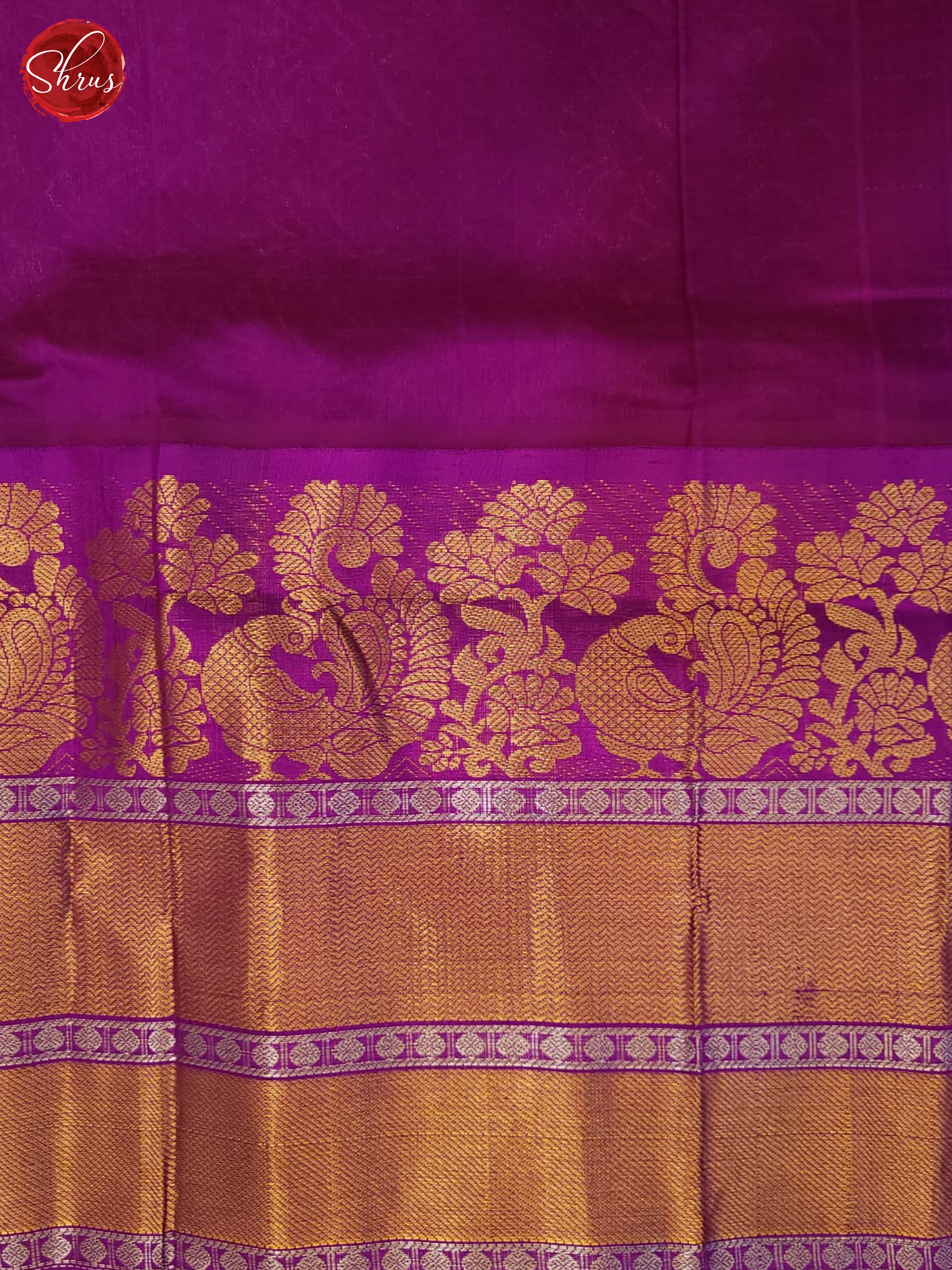 Sandal & Purple - Silk Cotton Saree - Shop on ShrusEternity.com