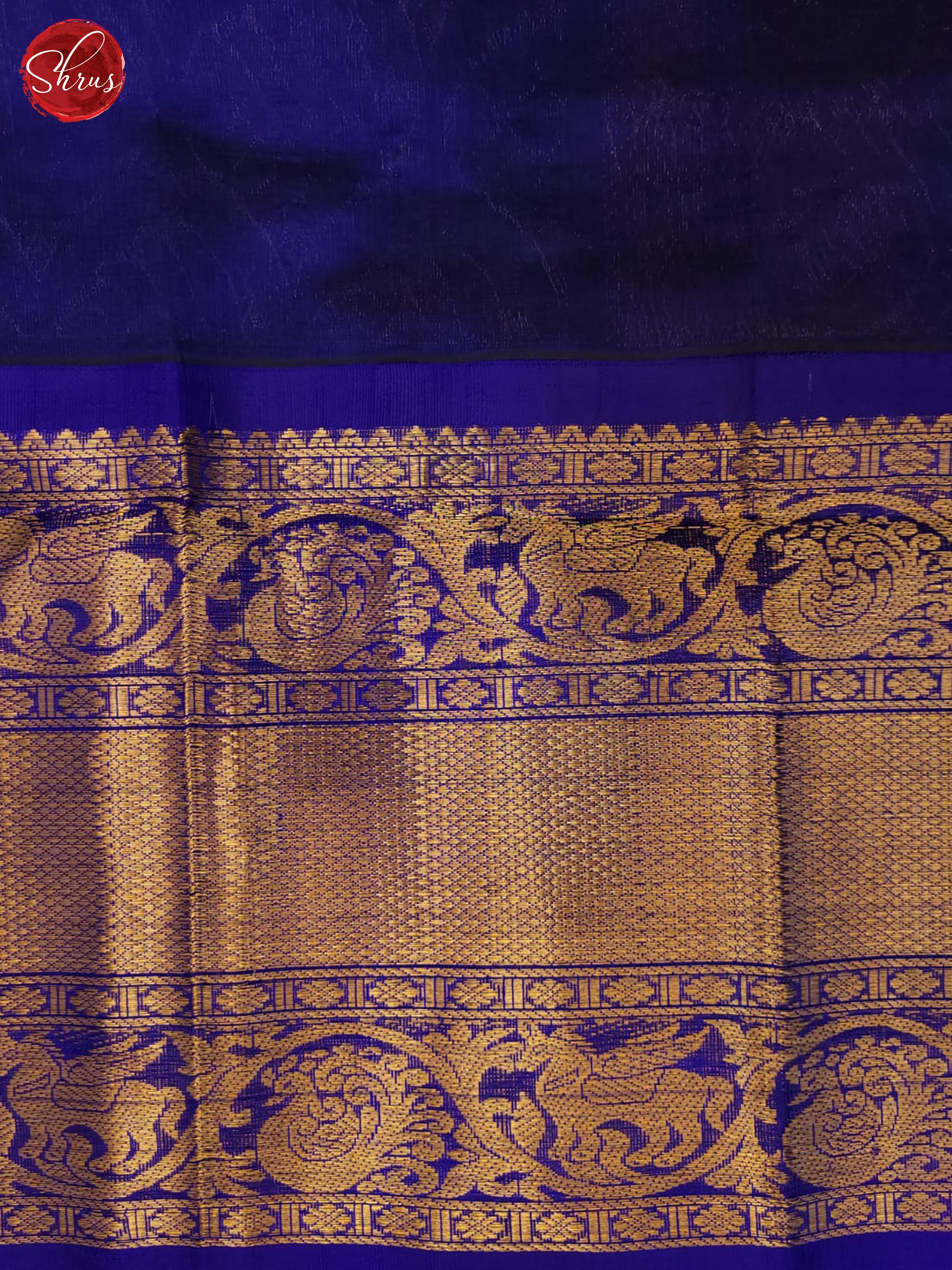 Golden Yellow & Blue - Silk Cotton Saree - Shop on ShrusEternity.com