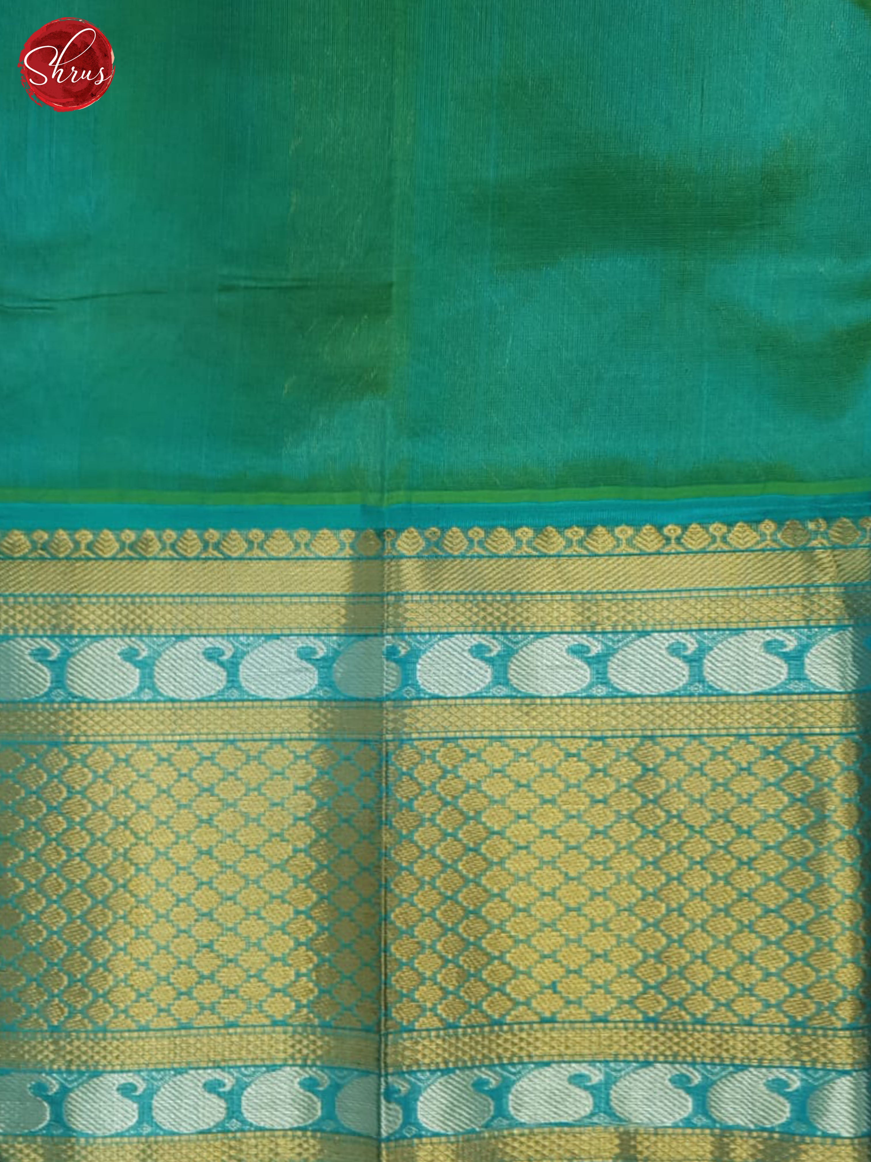 Cream & Blue- Silk Cotton Saree - Shop on ShrusEternity.com