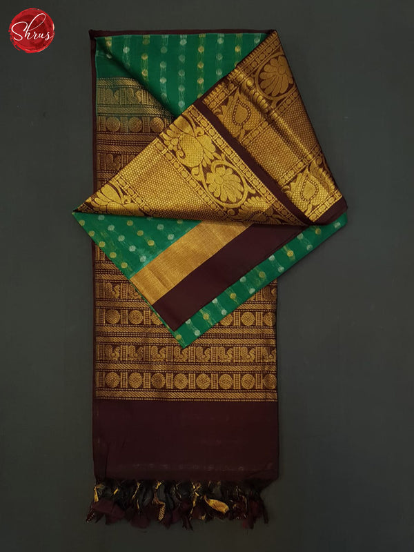 Green & Brown - Silk Cotton Saree - Shop on ShrusEternity.com