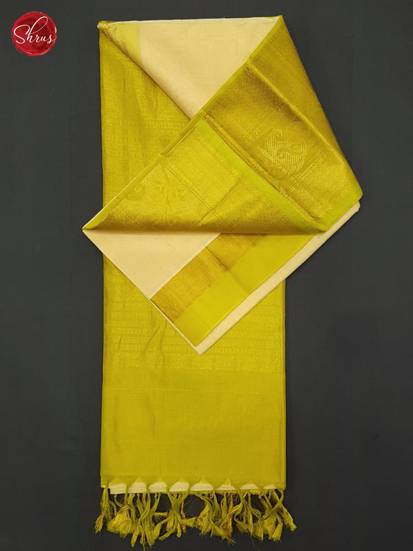 Beige And Mathulir Green-Silk Cotton saree - Shop on ShrusEternity.com